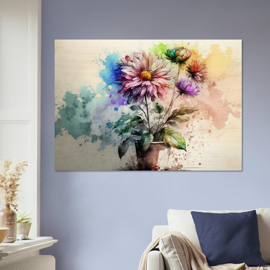 Fließende Blumenmelodie, Holzdruck - Stiersbeste