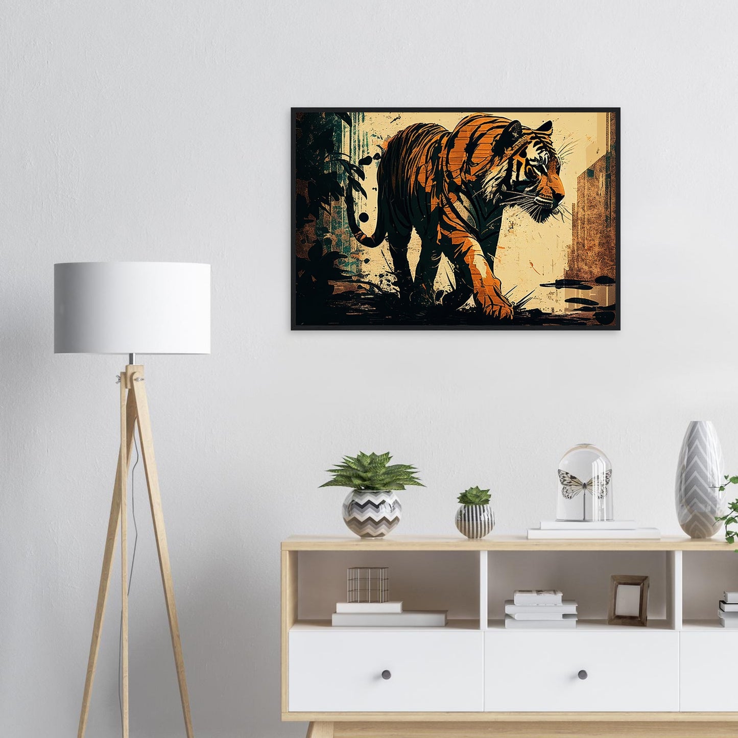 Imposante Streifen, Poster mit Holzrahmen - Stiersbeste