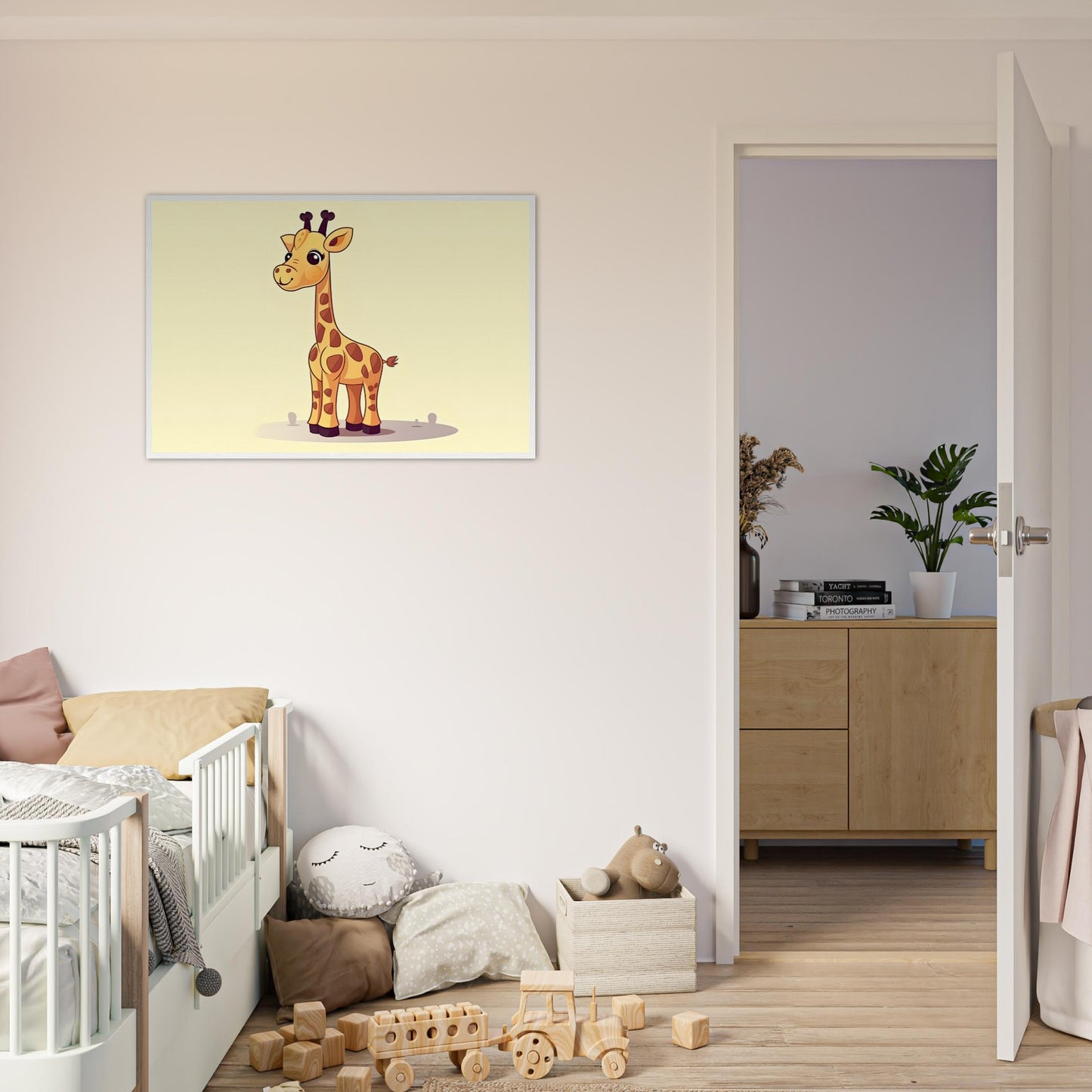 Die Giraffe, Poster mit Holzrahmen - Stiersbeste