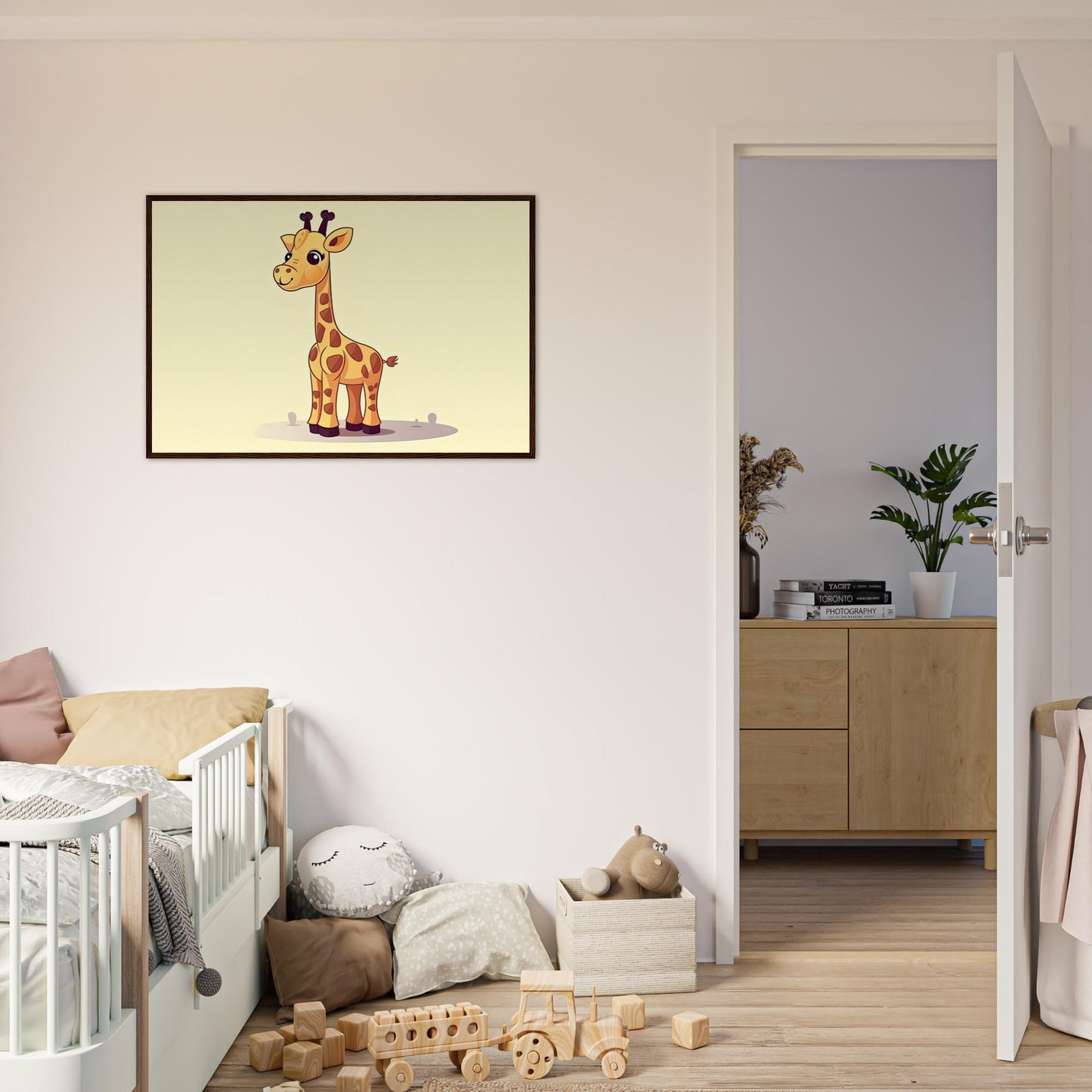 Die Giraffe, Poster mit Holzrahmen - Stiersbeste