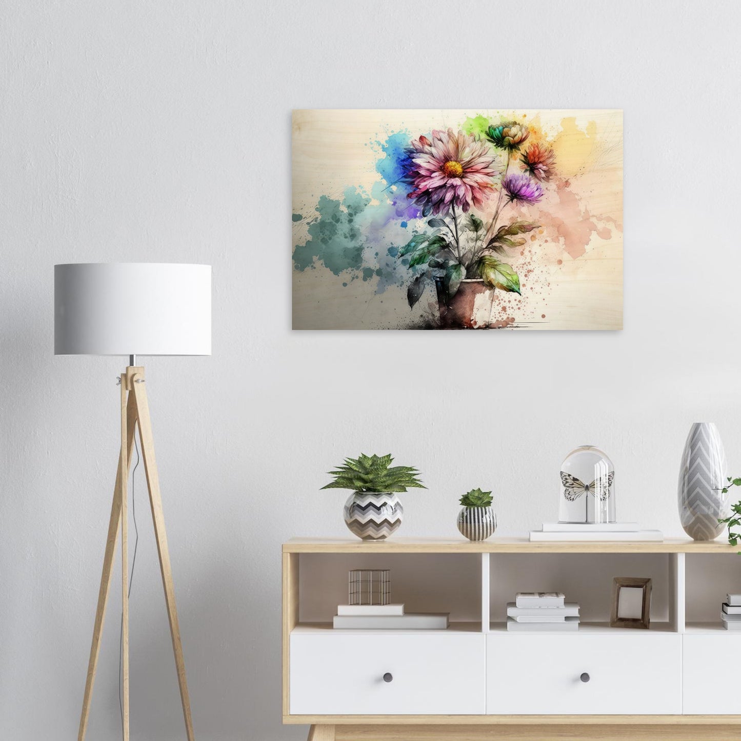 Fließende Blumenmelodie, Holzdruck - Stiersbeste