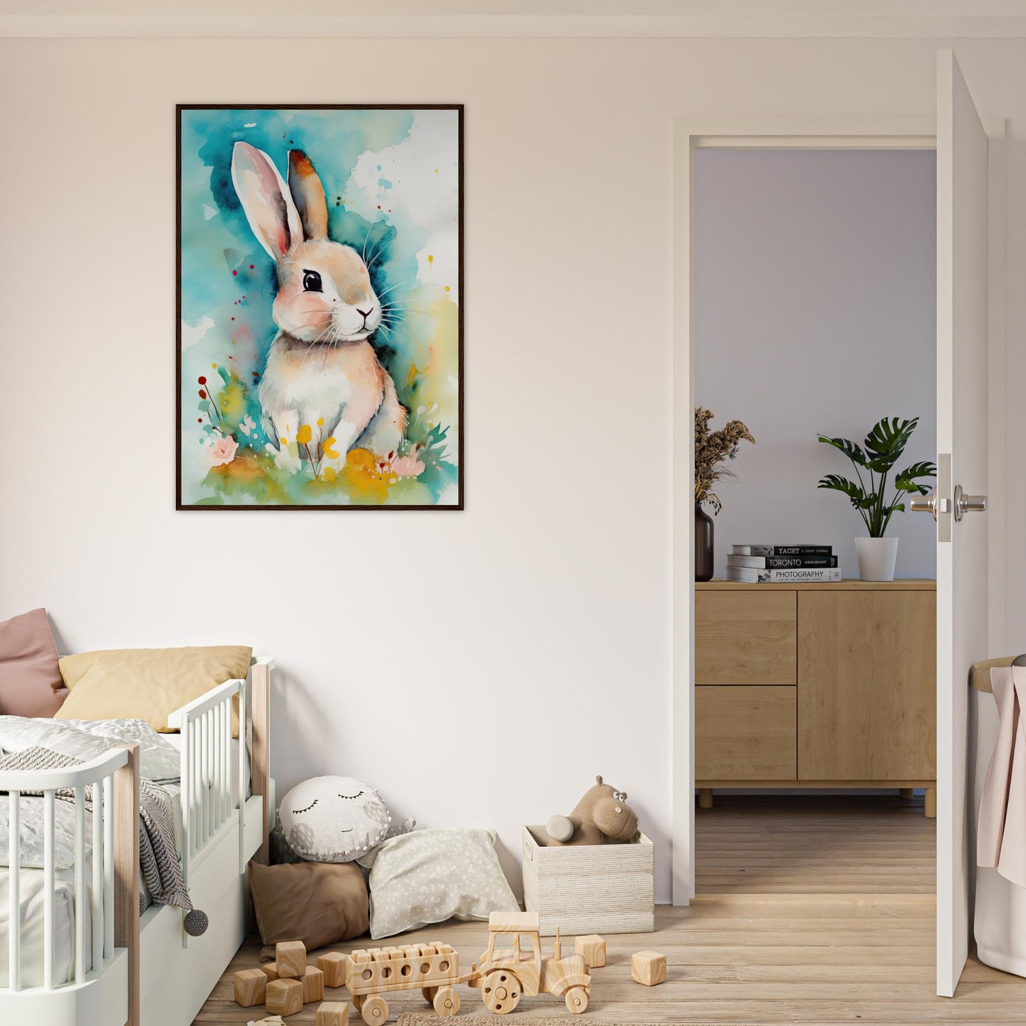 Hoppelino's lustige Streiche, Poster mit Holzrahmen - Stiersbeste