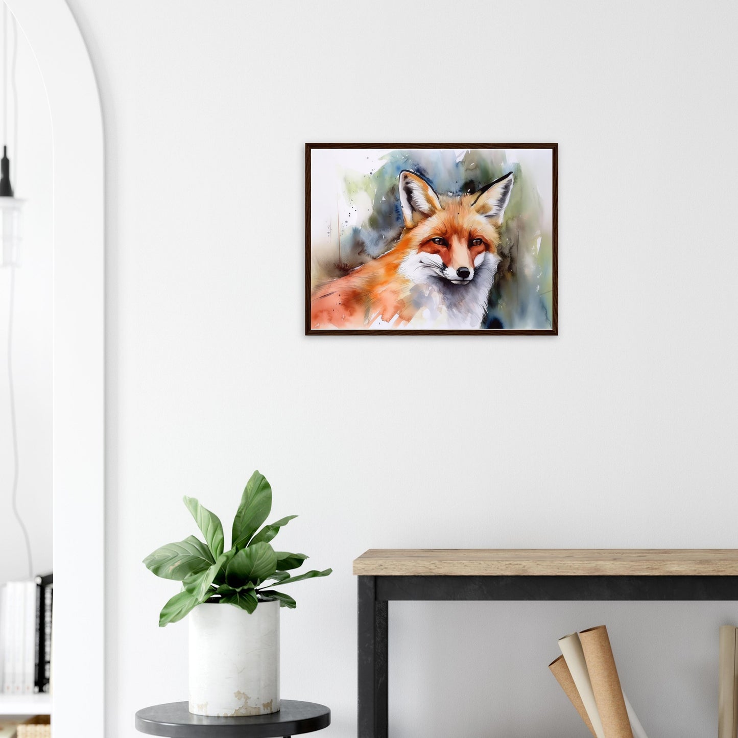 Magie des Fuchsgeistes, Poster mit Holzrahmen - Stiersbeste