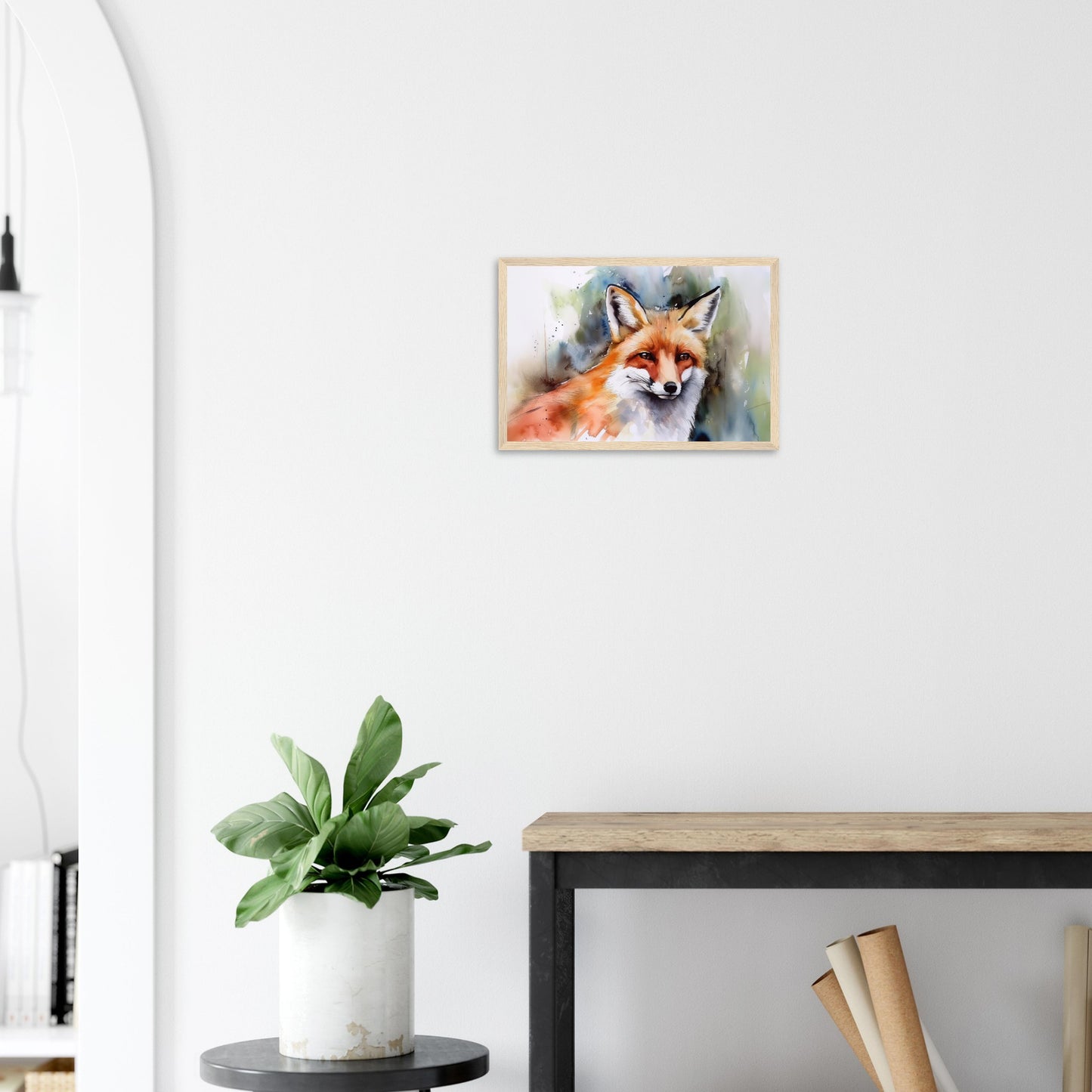 Magie des Fuchsgeistes, Poster mit Holzrahmen - Stiersbeste