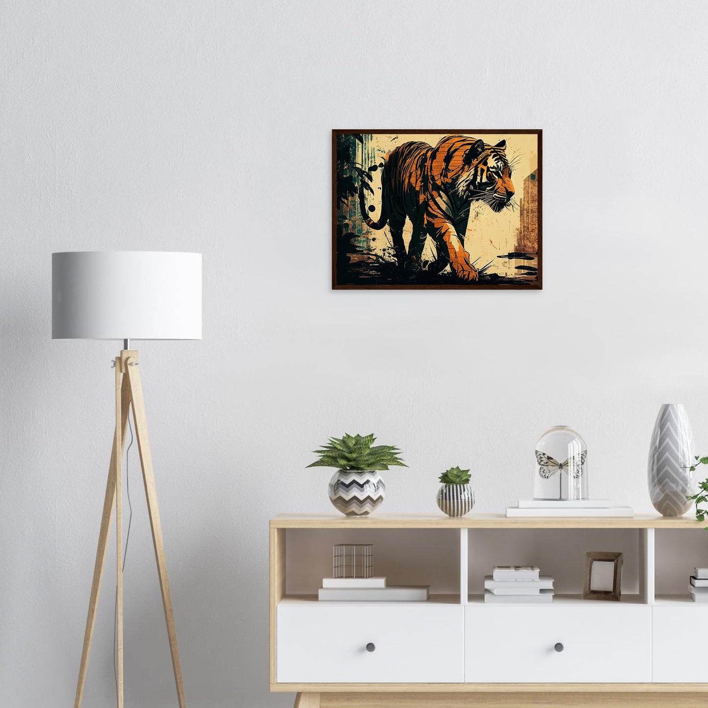 Imposante Streifen, Poster mit Holzrahmen - Stiersbeste