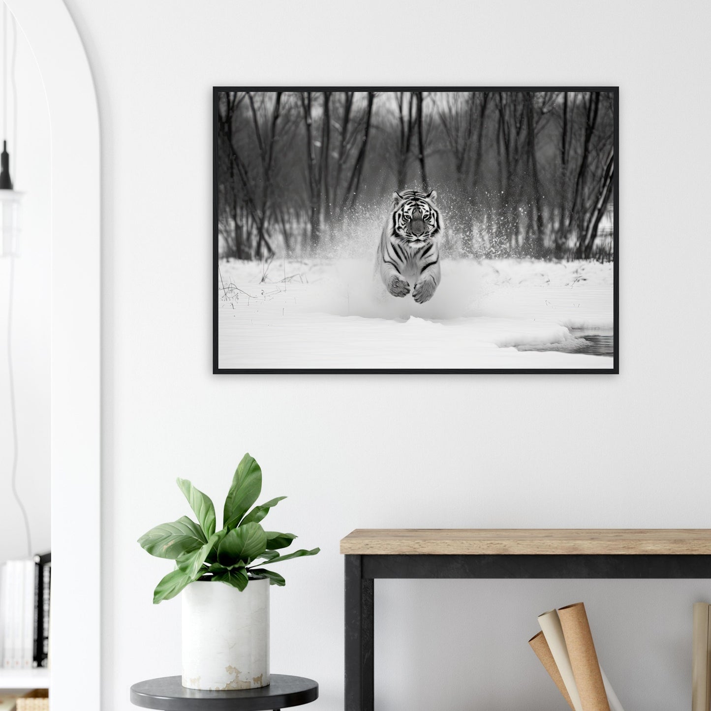 Die Jagd, Poster mit Holzrahmen - Stiersbeste
