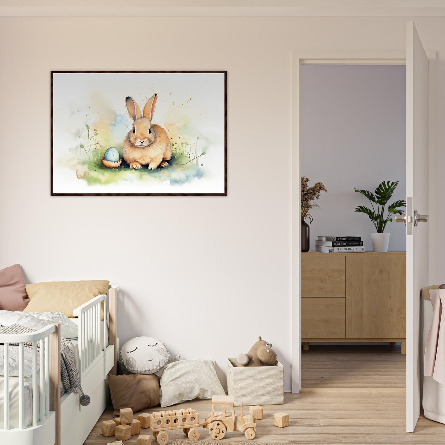 Hoppel's Abenteuerland, Poster mit Holzrahmen - Stiersbeste