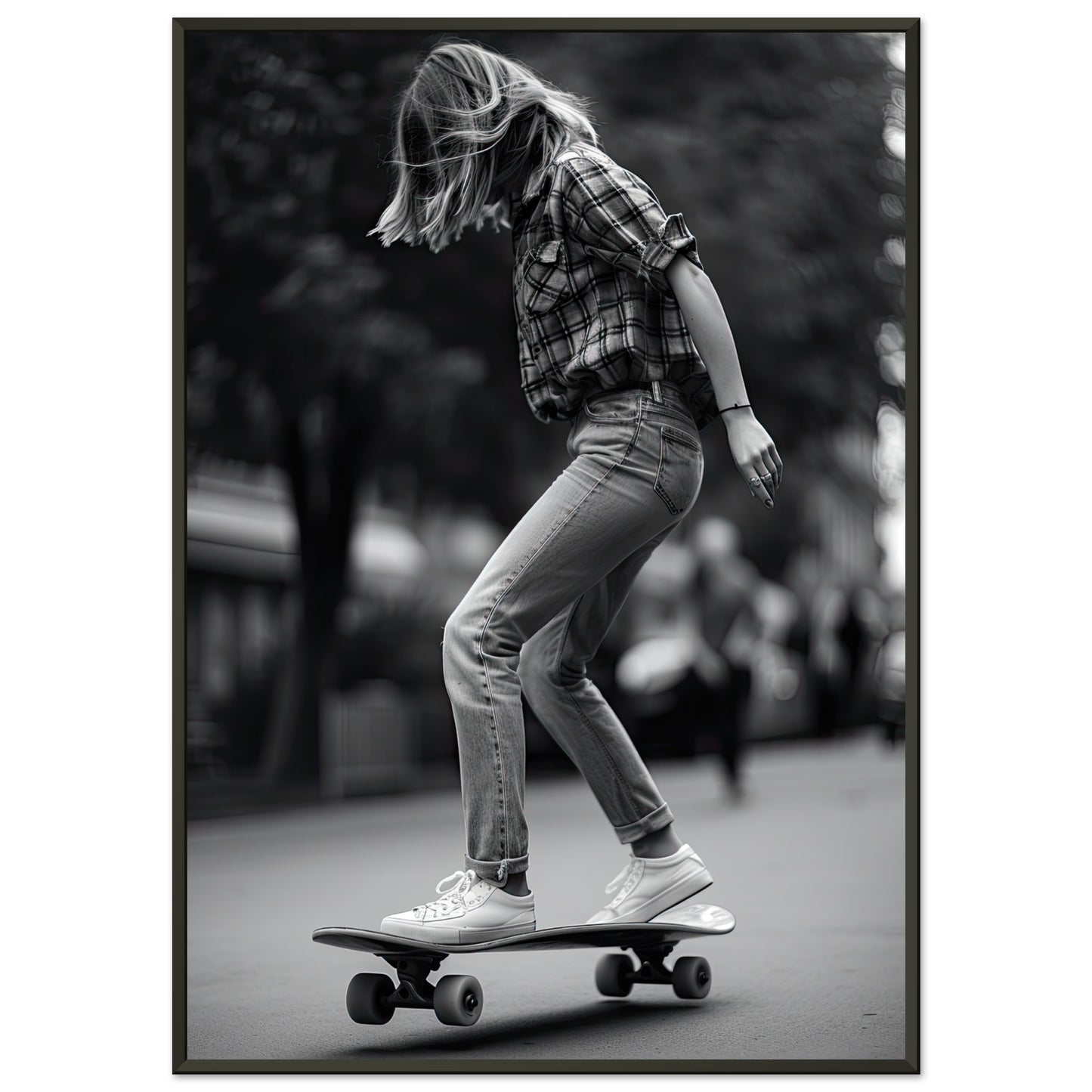 Skater Girl, Poster mit Alurahmen - Stiersbeste
