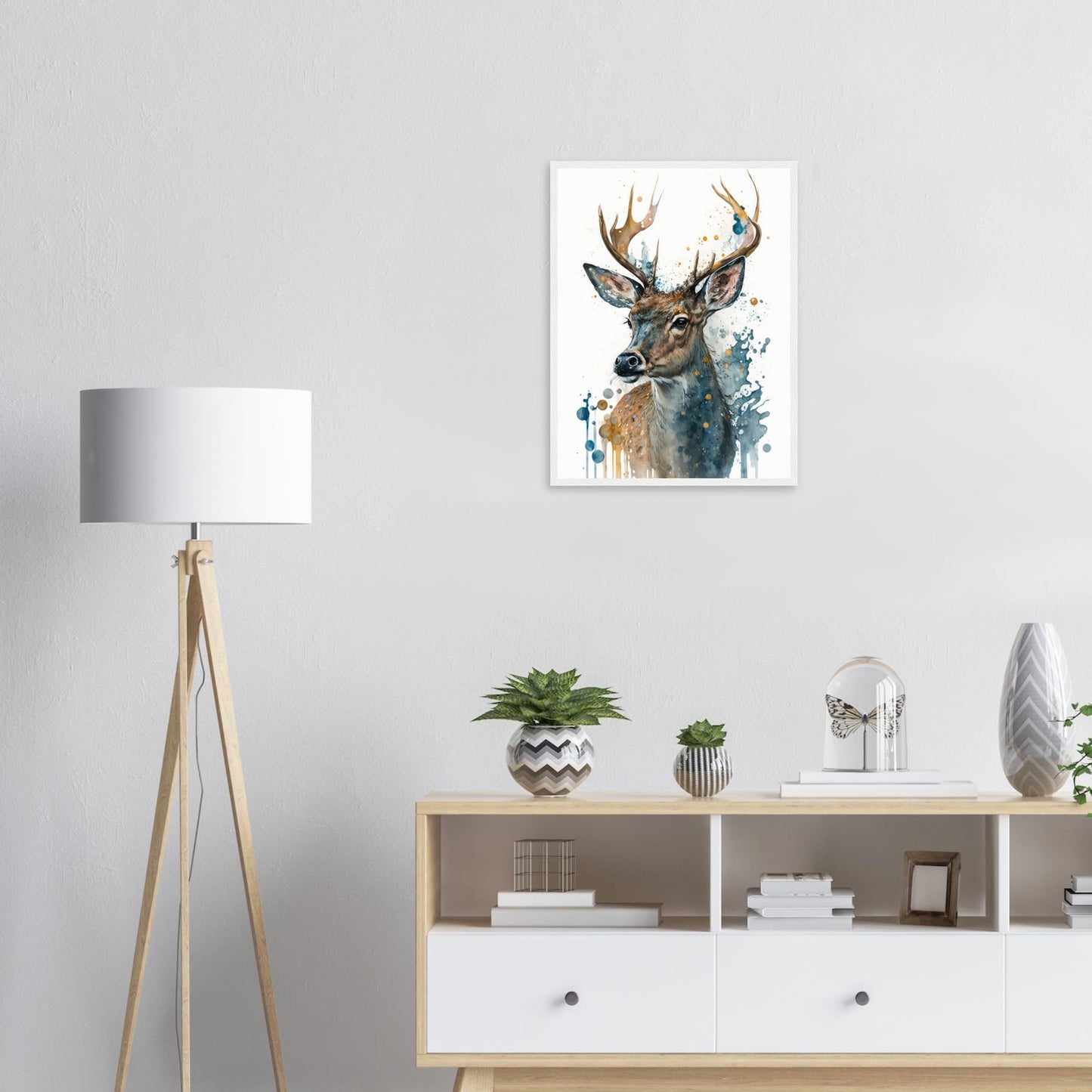 Lebendige Wildvisionen, Poster mit Holzrahmen - Stiersbeste