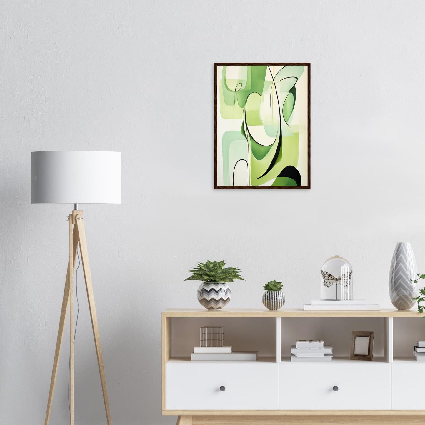 Grüne Symphonie, Poster mit Holzrahmen - Stiers Beste