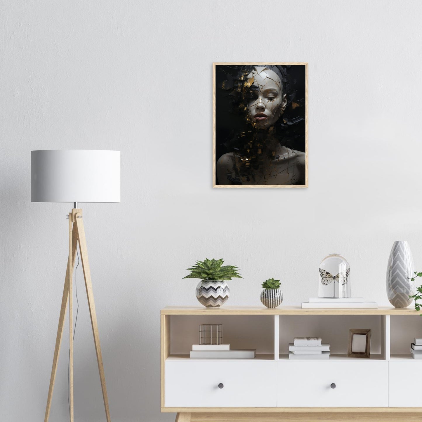 Fragmentiert, Poster mit Holzrahmen - Stiers Beste