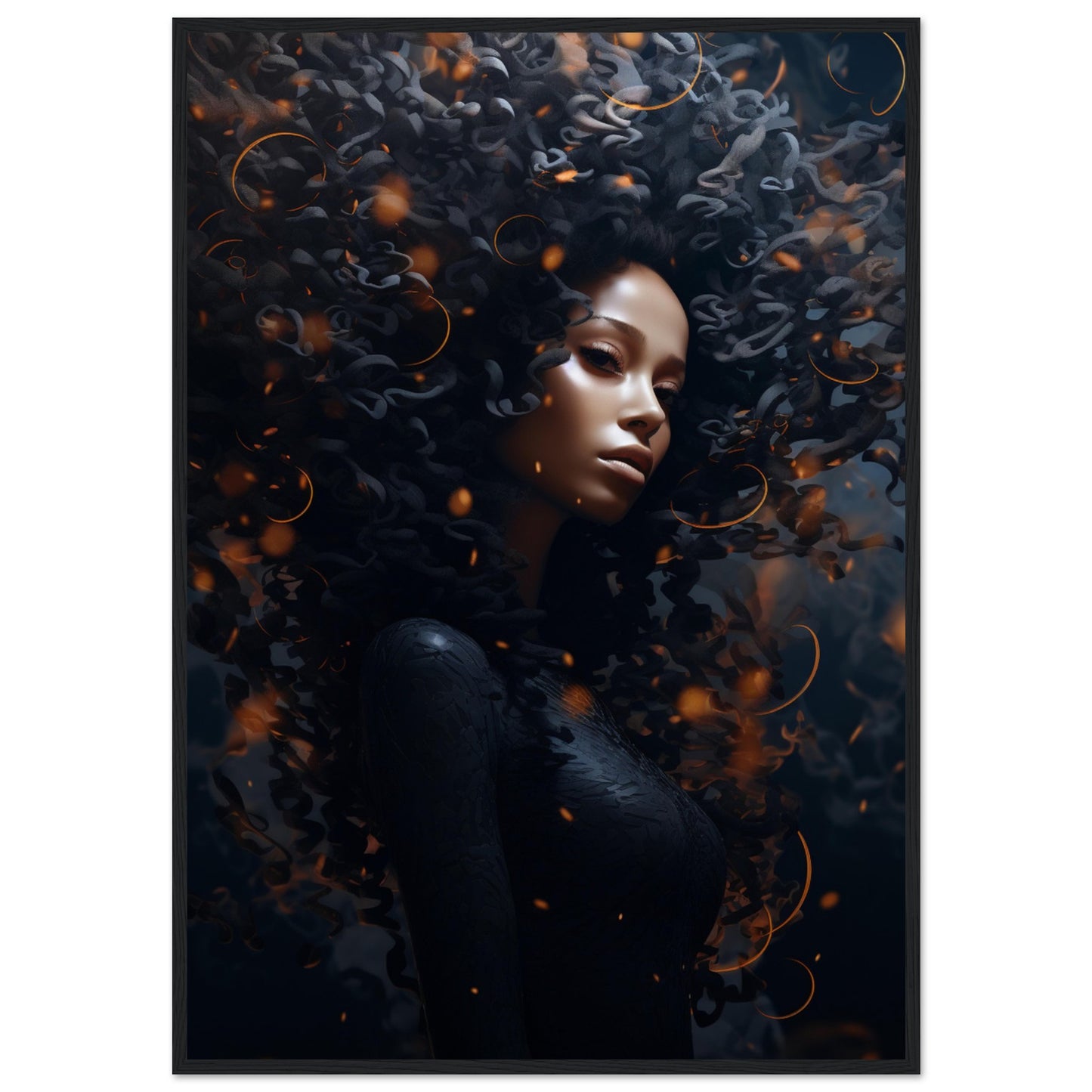 Golden Dark, Poster mit Holzrahmen - Stiers Beste
