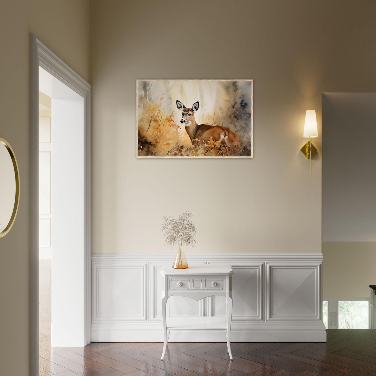 Flüstern des Waldes, Poster mit Holzrahmen - Stiersbeste