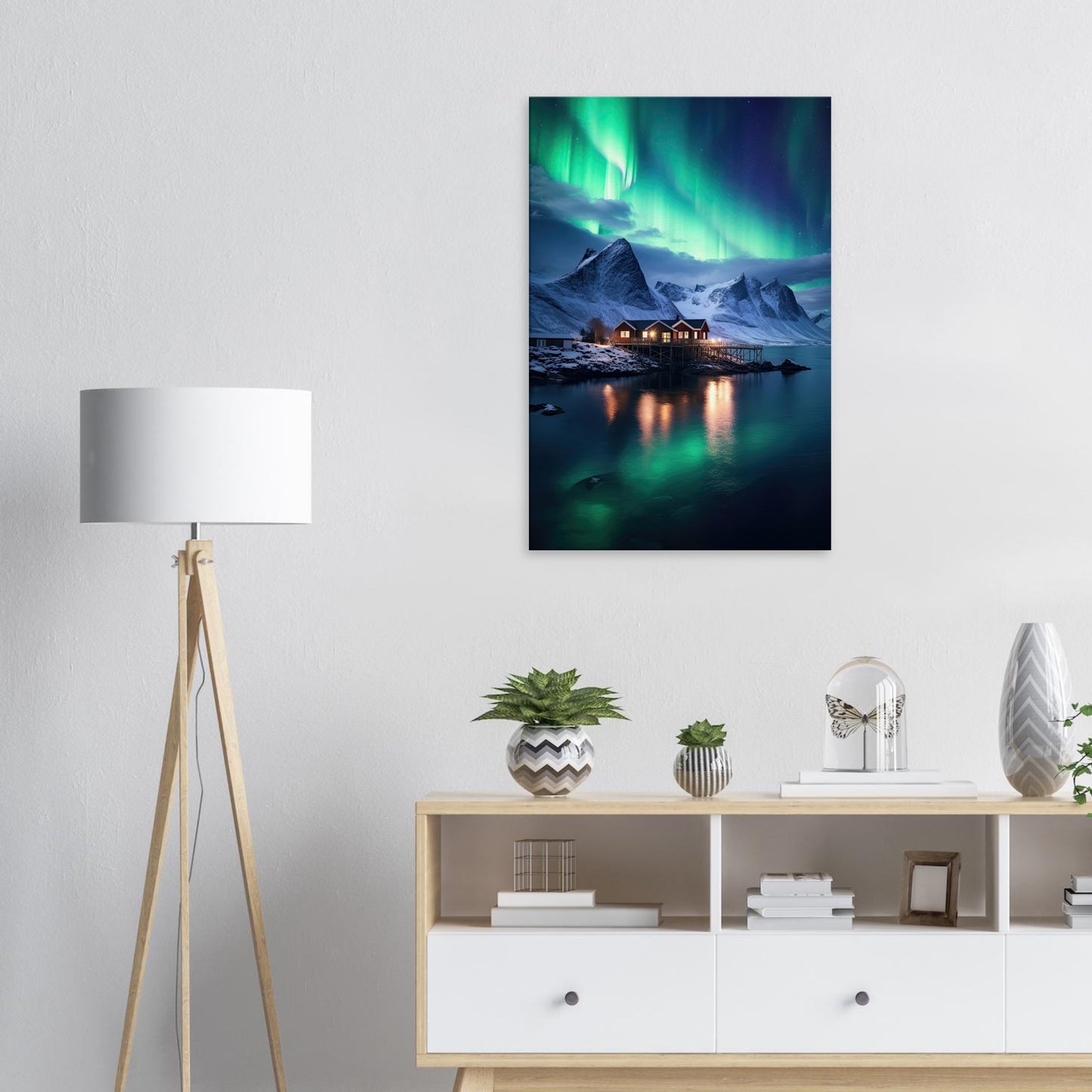 Polarlicht am See, Leinwanddruck - Stiers Beste