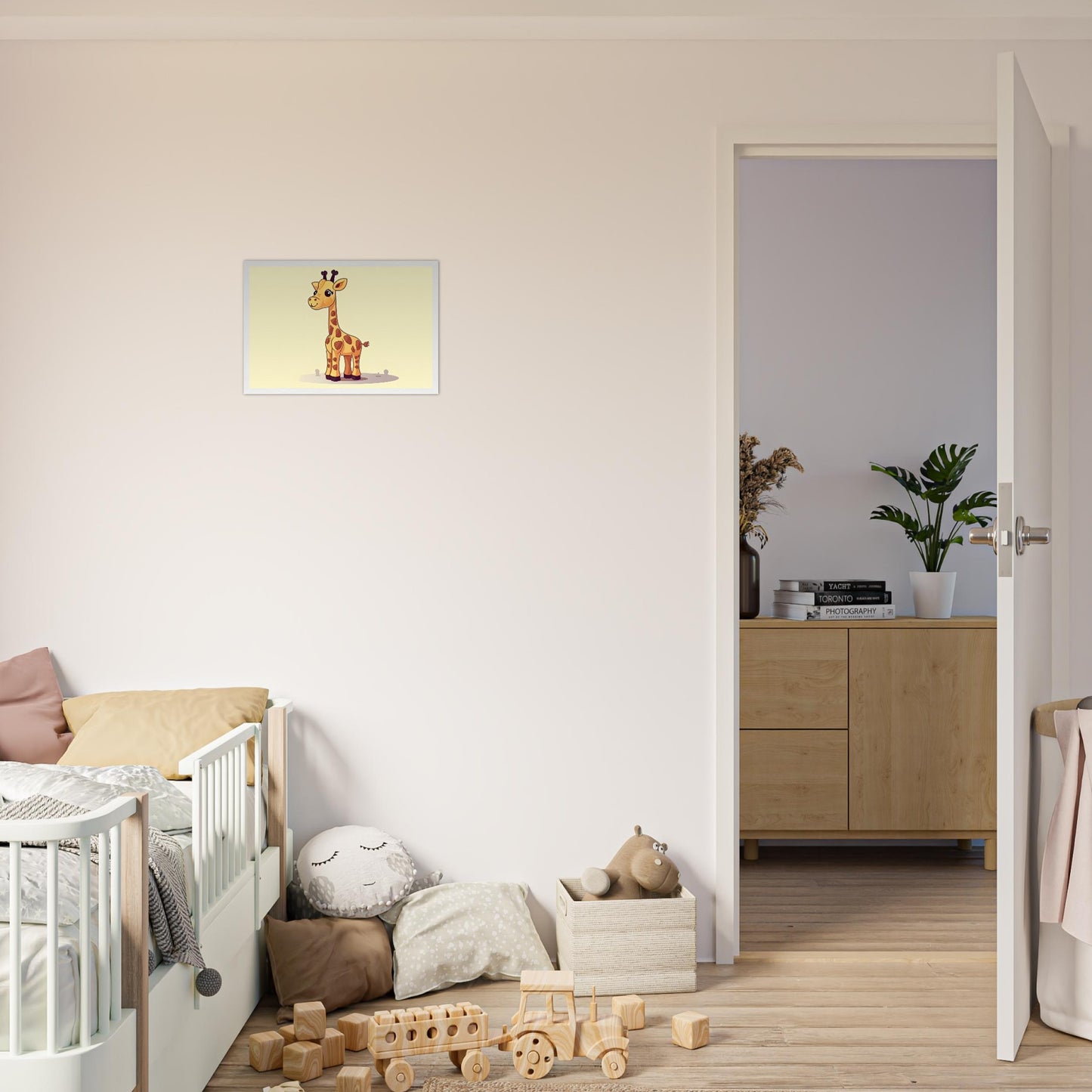 Die Giraffe, Poster mit Holzrahmen - Stiersbeste