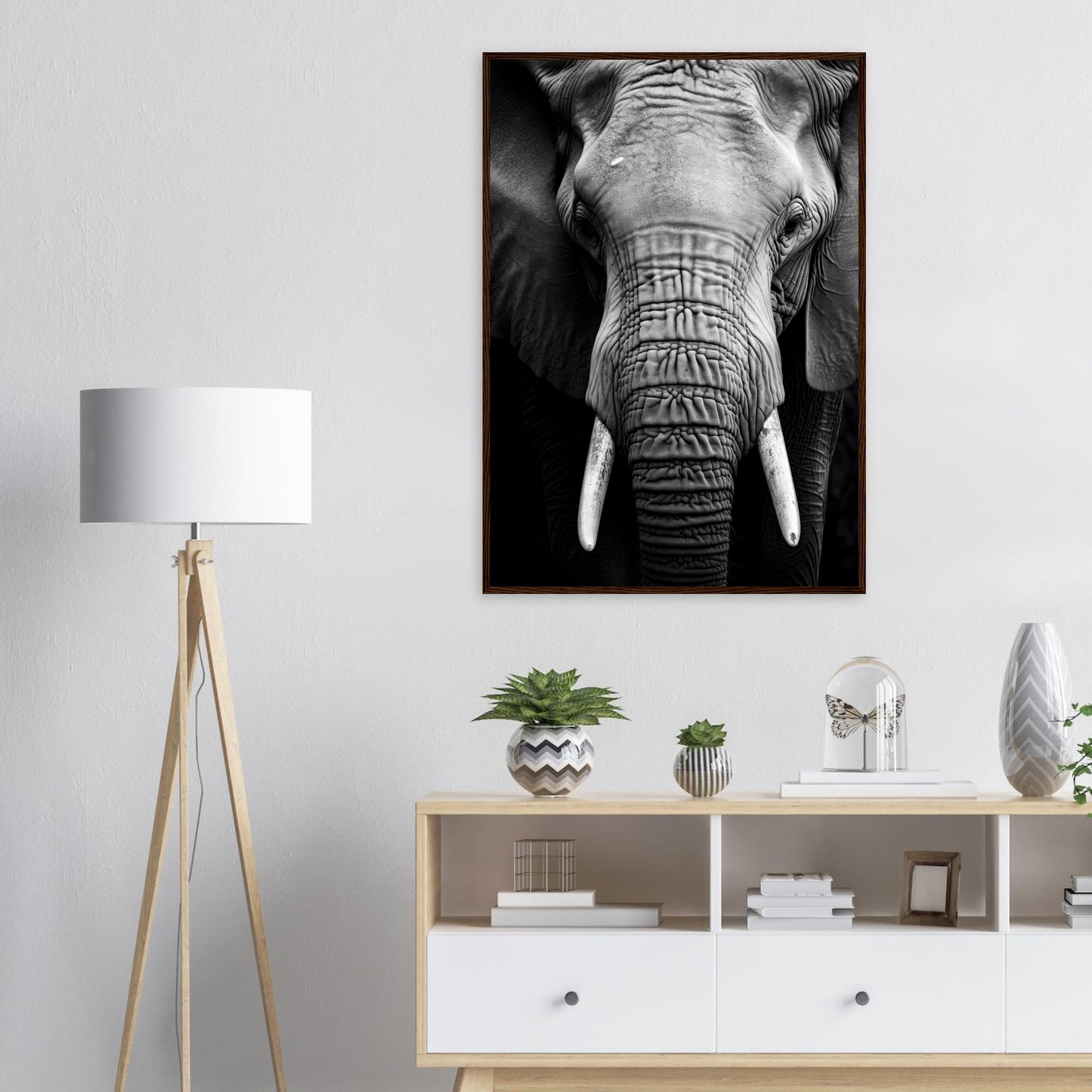 Dickhäuter, Poster mit Holzrahmen - Stiersbeste