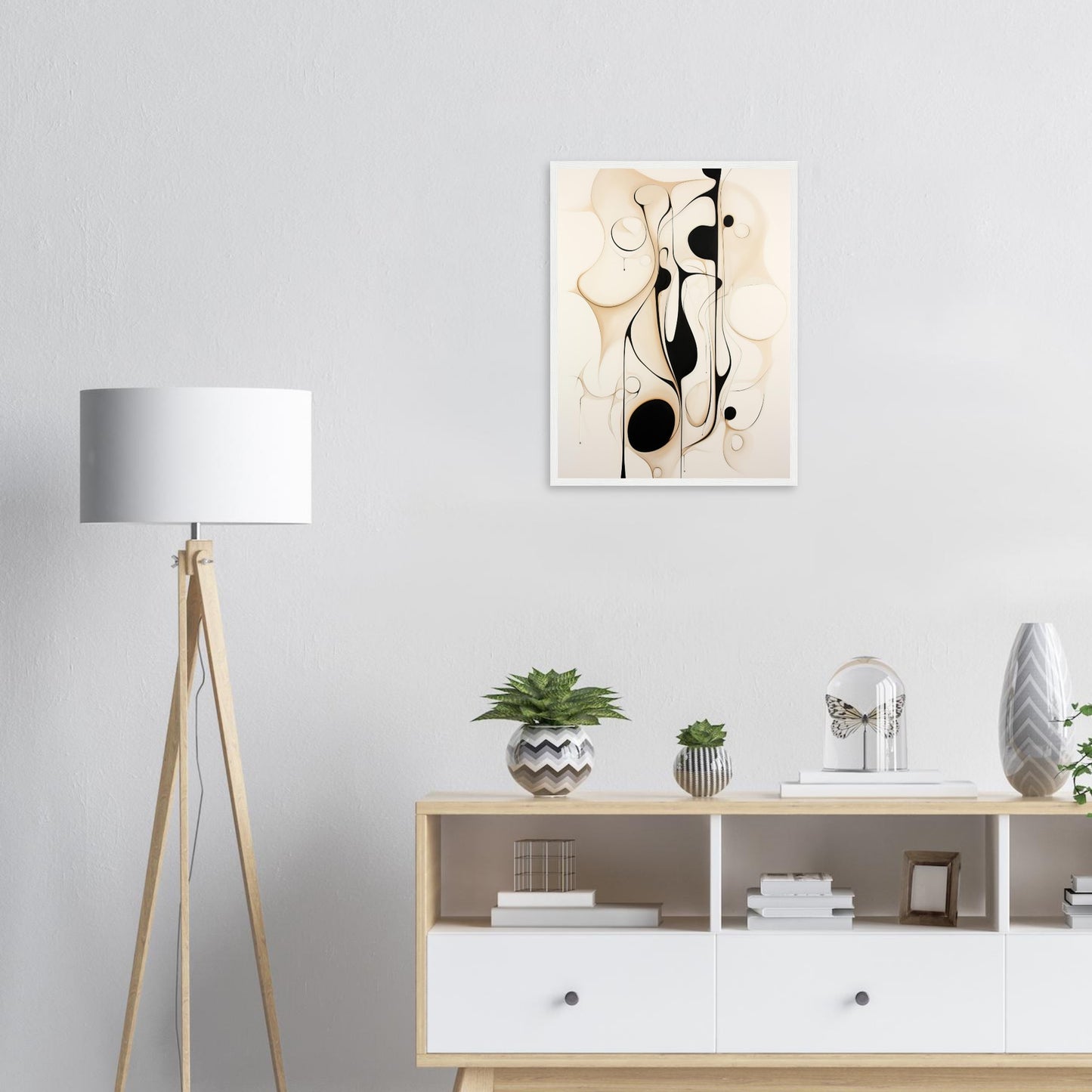 Harmonisch Schwarz, Poster mit Holzrahmen - Stiers Beste