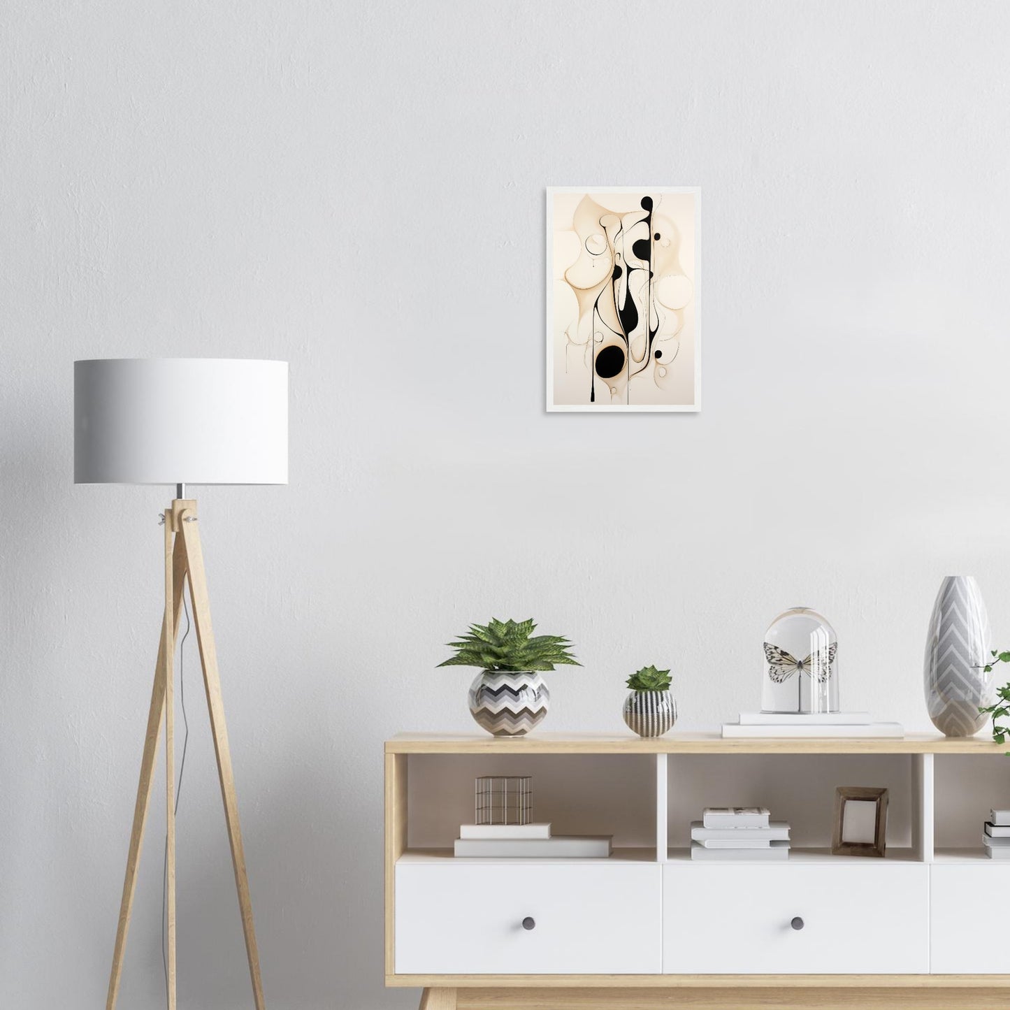 Harmonisch Schwarz, Poster mit Holzrahmen - Stiers Beste