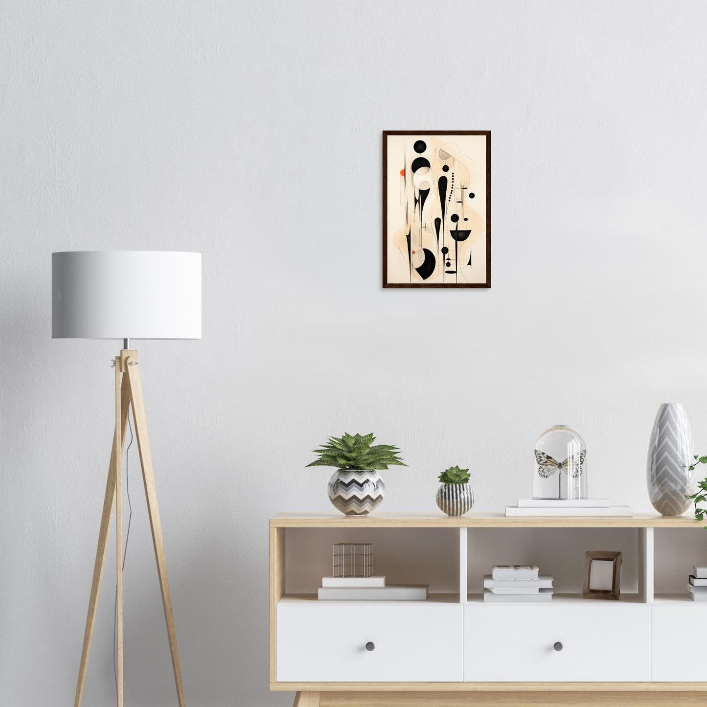 Form in Schwarz, Poster mit Holzrahmen - Stiers Beste