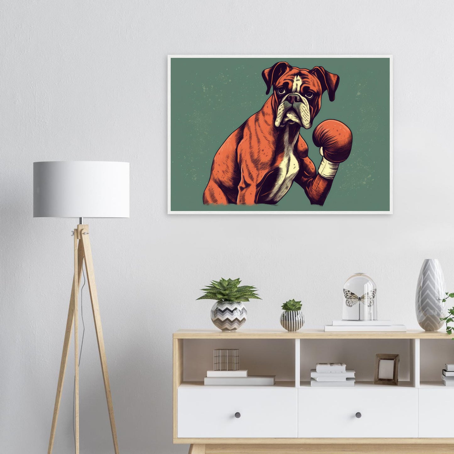 Boxer Boxer, Poster mit Holzrahmen - Stiersbeste