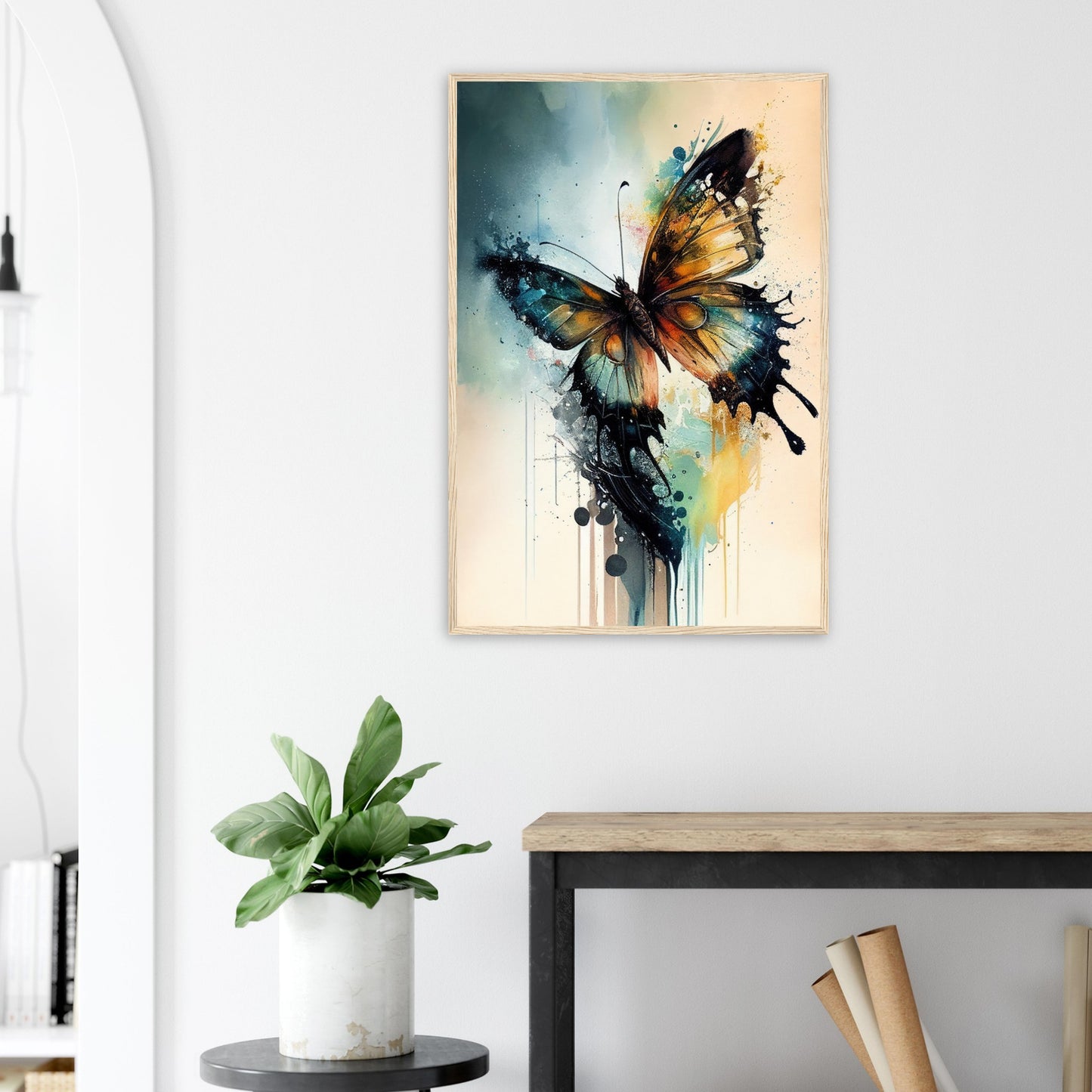 Magical Butterfly, Poster mit Holzrahmen - Stiersbeste