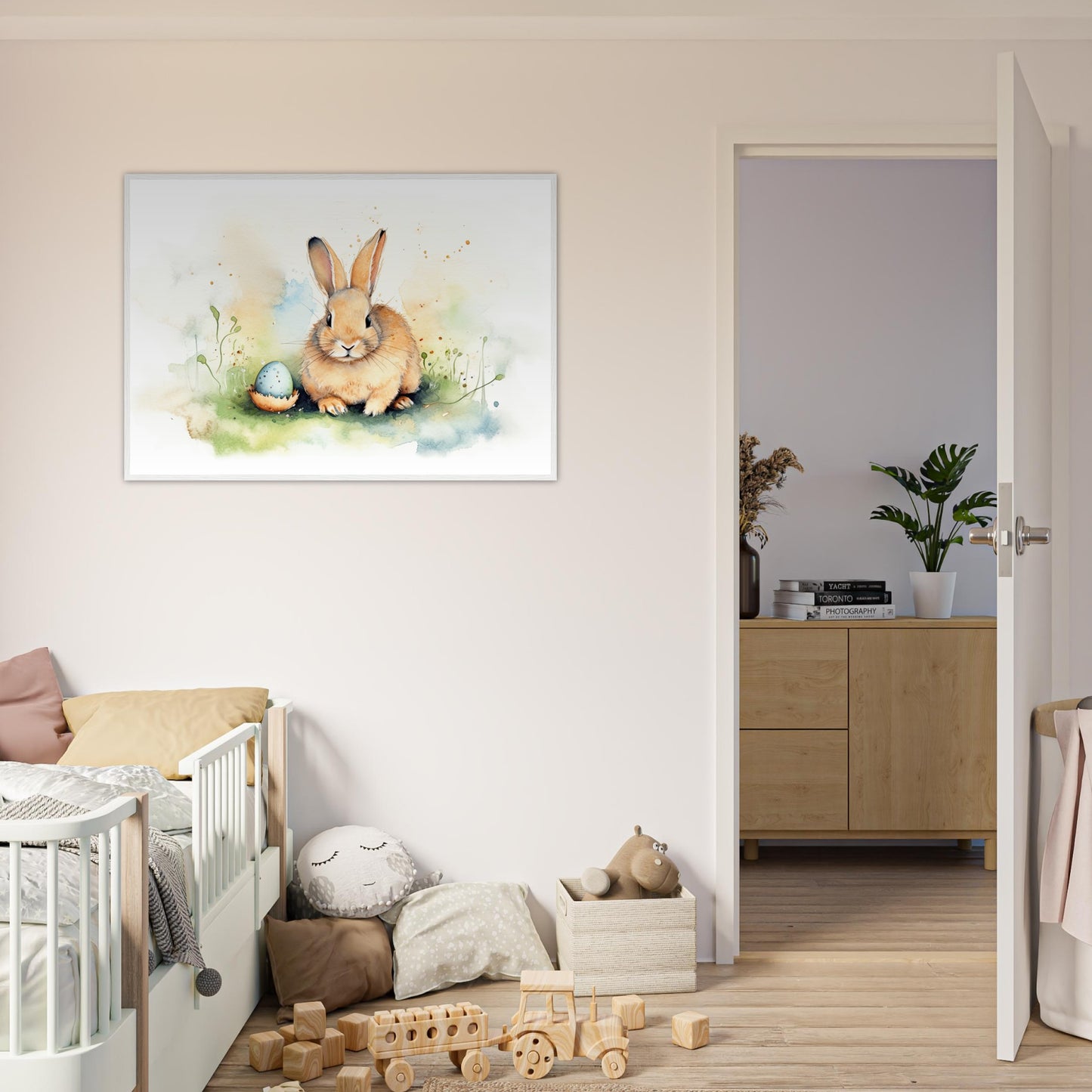 Hoppel's Abenteuerland, Poster mit Holzrahmen - Stiersbeste