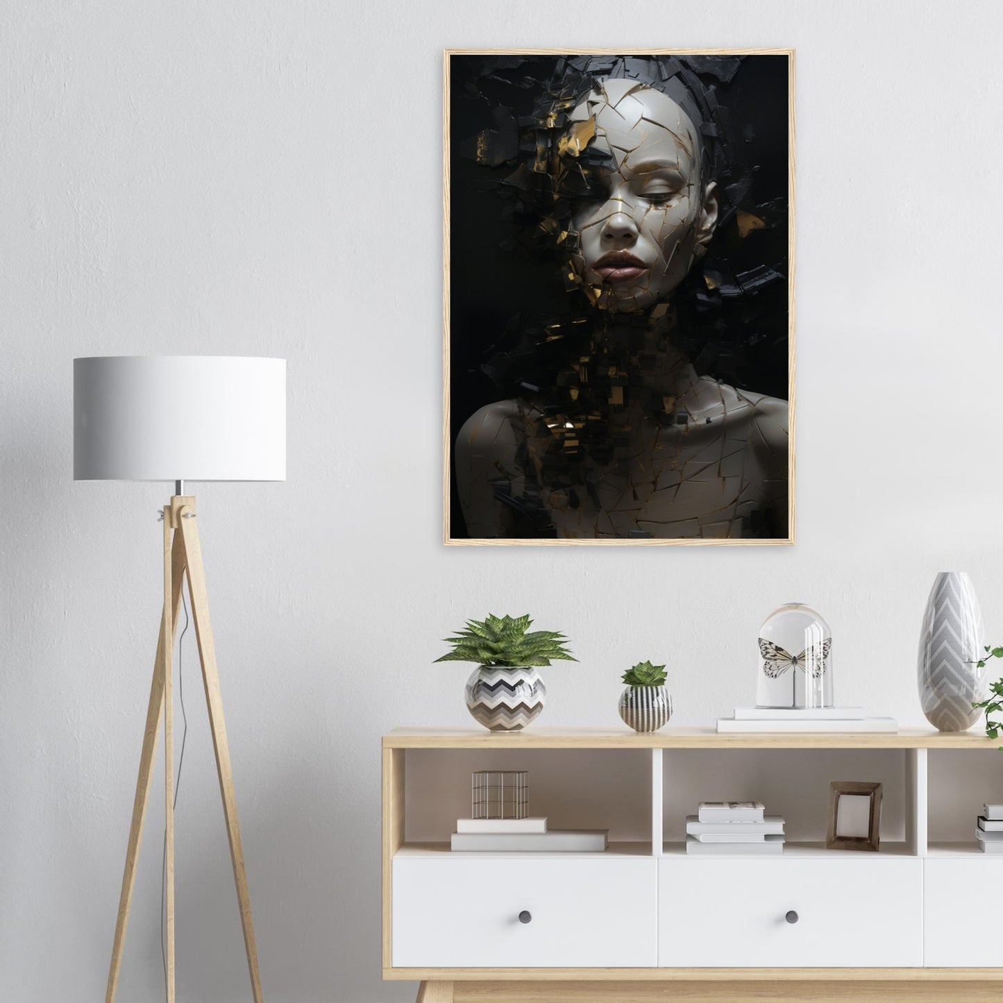 Fragmentiert, Poster mit Holzrahmen - Stiers Beste