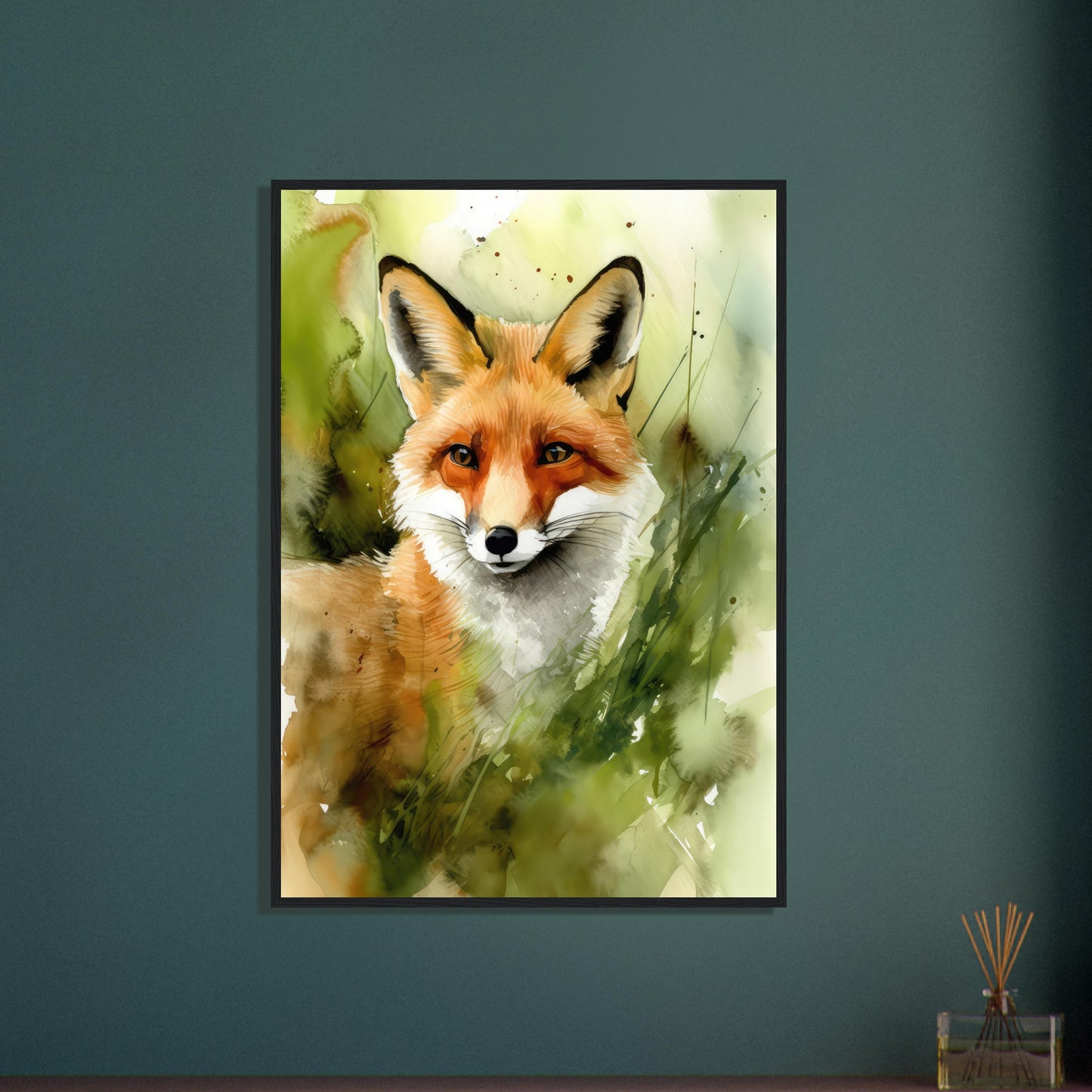 In den Augen des Fuchses, Poster mit Holzrahmen - Stiersbeste