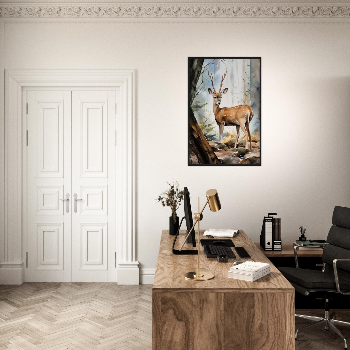 Echos der Natur, Poster mit Holzrahmen - Stiersbeste