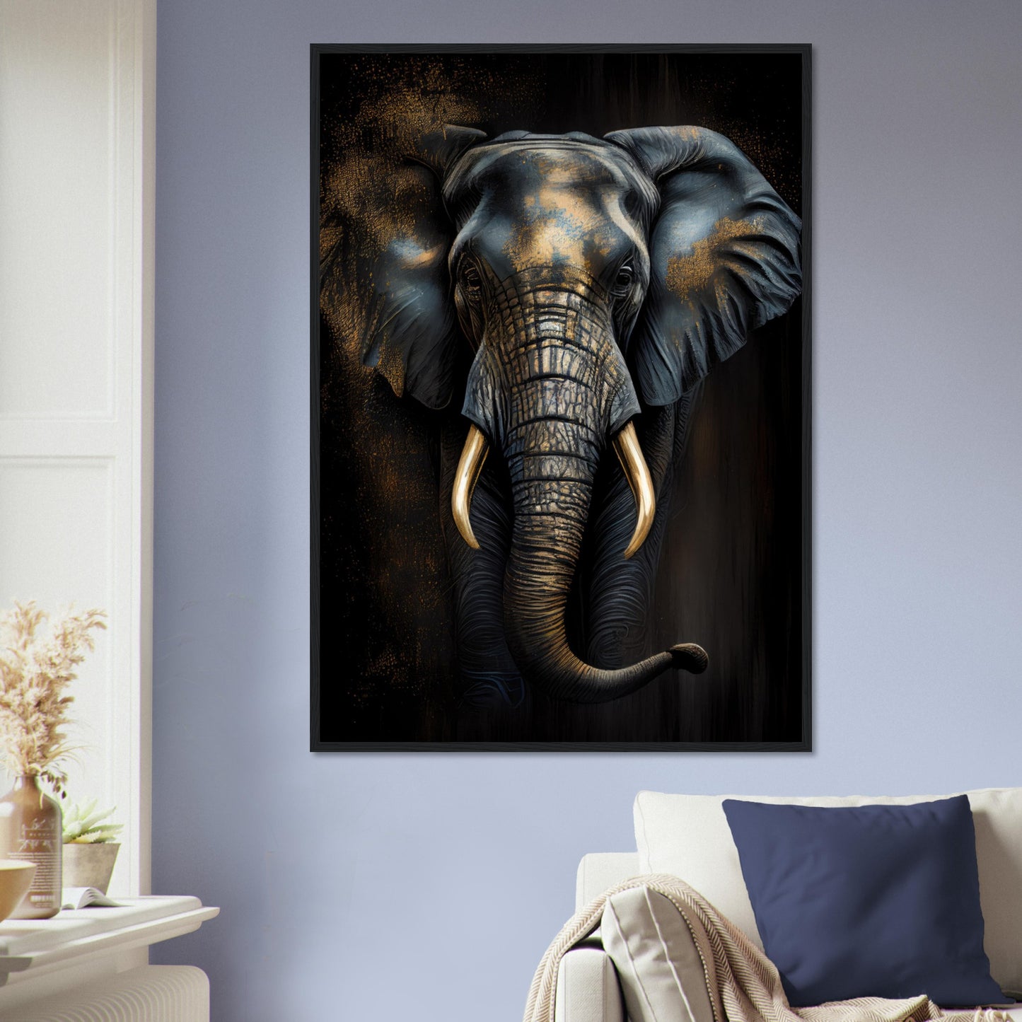 Der glanzvolle Elefant, Poster mit Holzrahmen - Stiersbeste