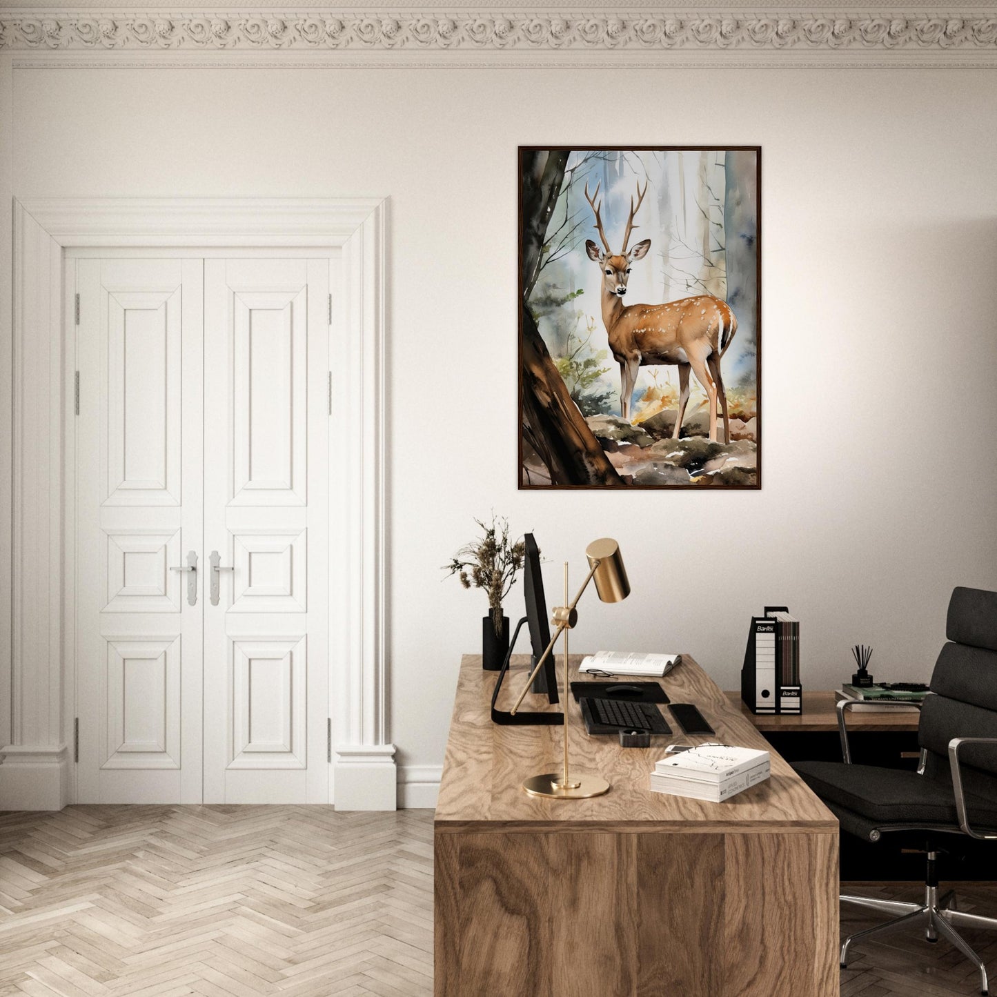 Echos der Natur, Poster mit Holzrahmen - Stiersbeste