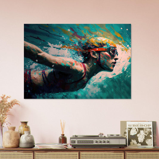 Retro Swim, Aluminiumdruck - Stiersbeste