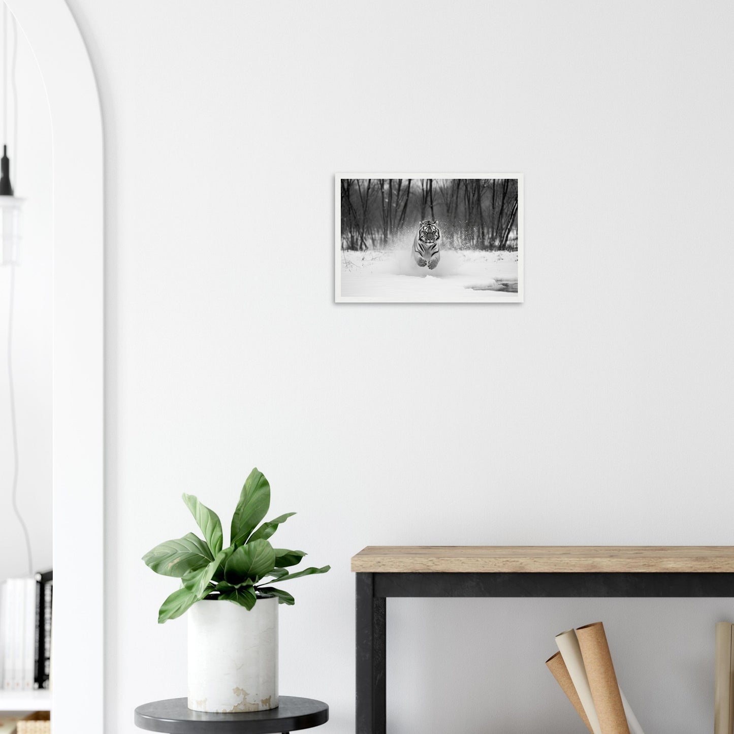 Die Jagd, Poster mit Holzrahmen - Stiersbeste