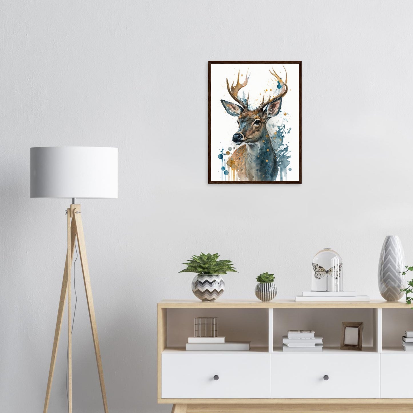 Lebendige Wildvisionen, Poster mit Holzrahmen - Stiersbeste