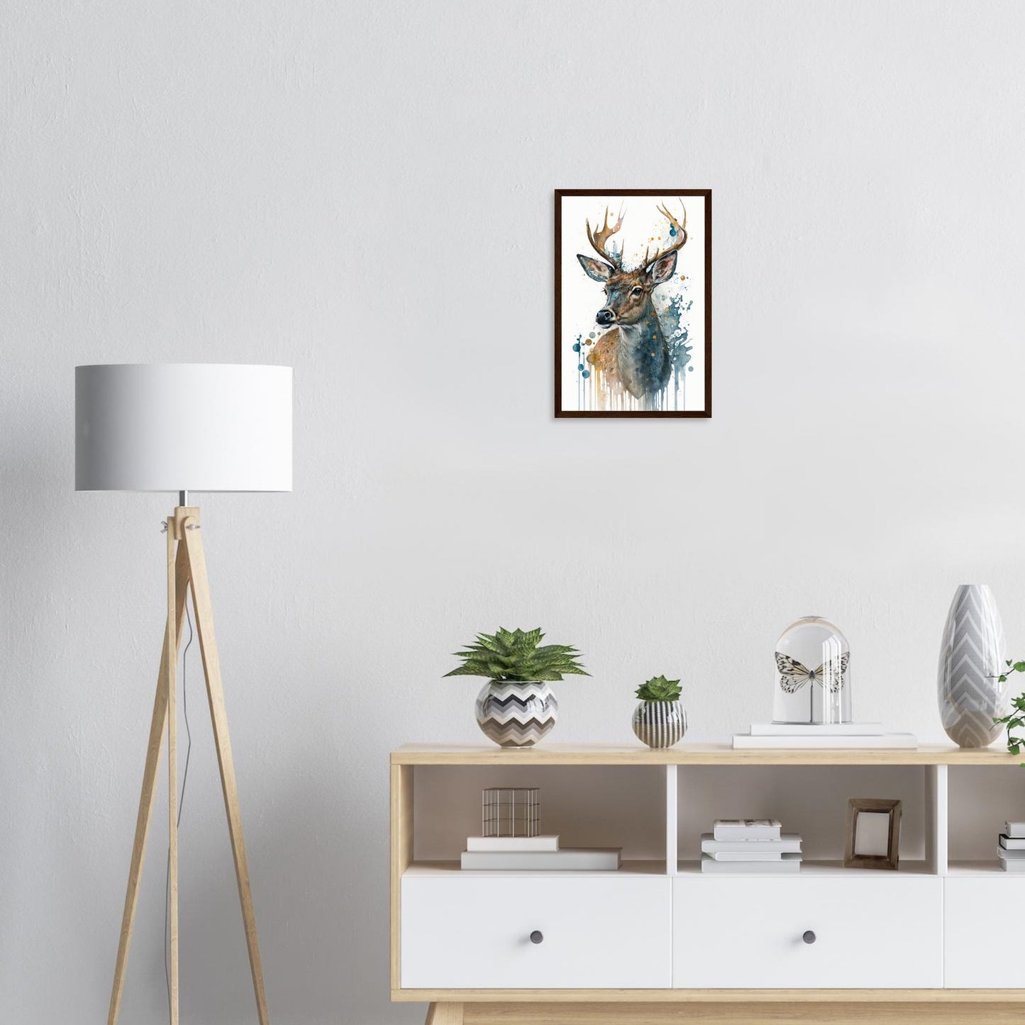Lebendige Wildvisionen, Poster mit Holzrahmen - Stiersbeste
