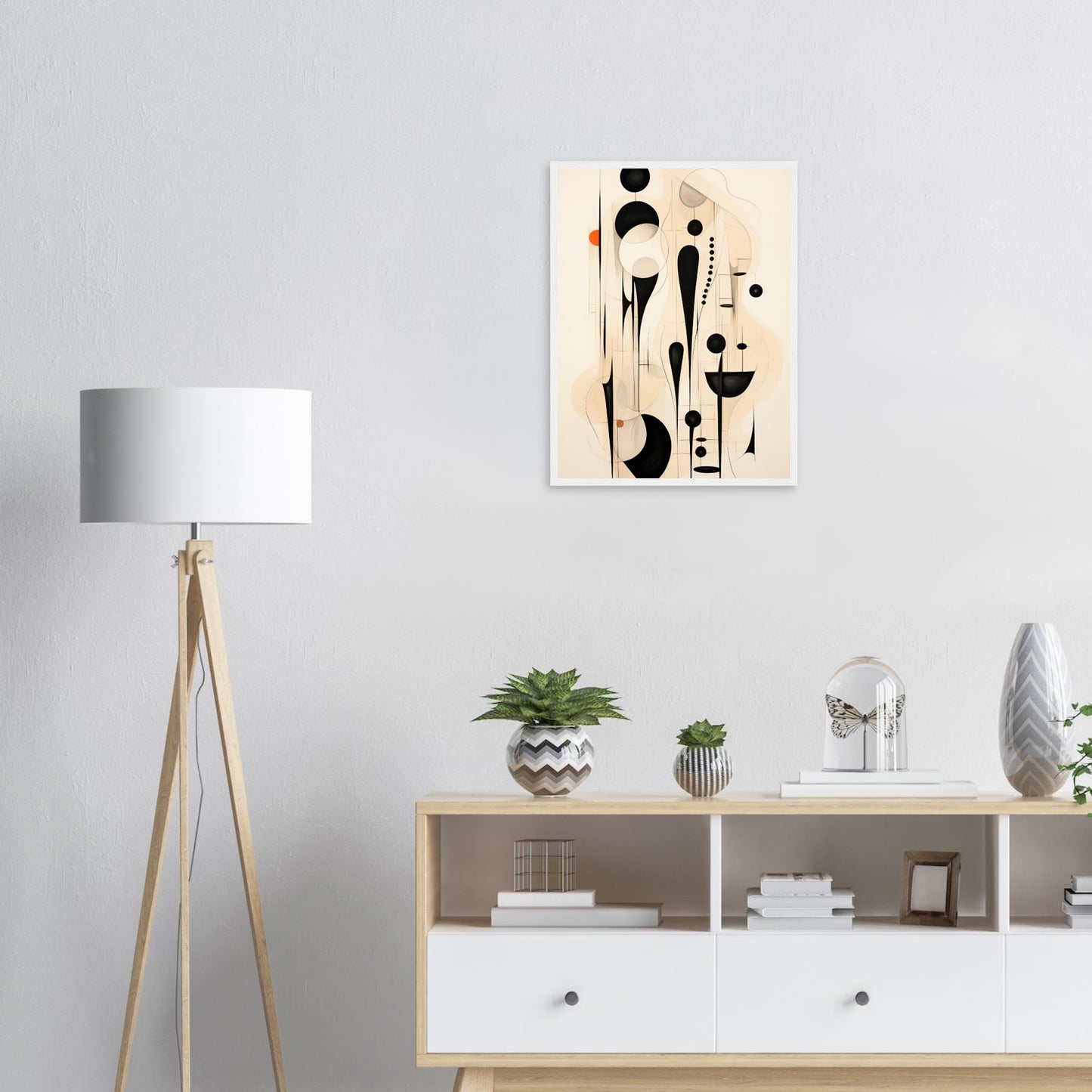 Form in Schwarz, Poster mit Holzrahmen - Stiers Beste