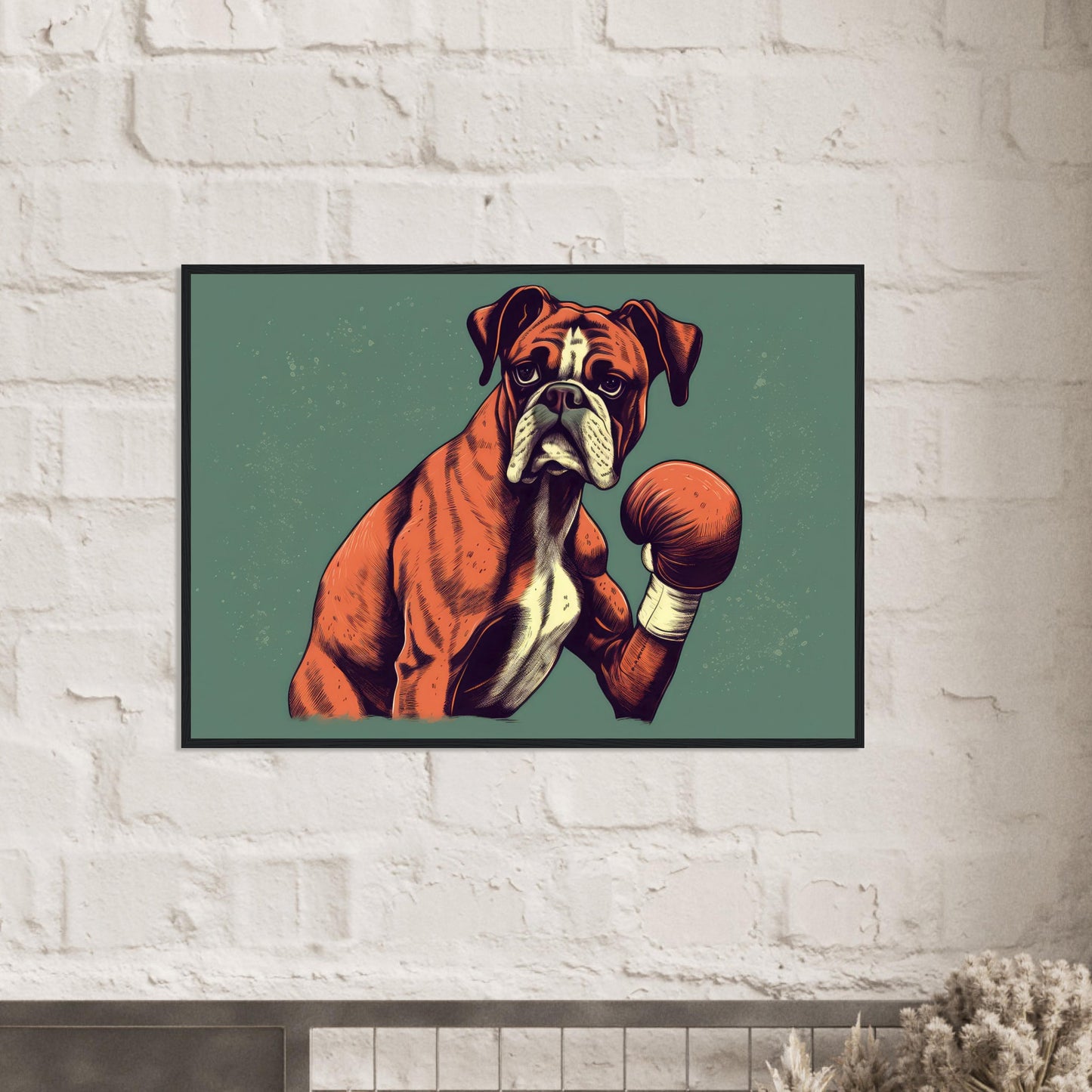 Boxer Boxer, Poster mit Holzrahmen - Stiersbeste