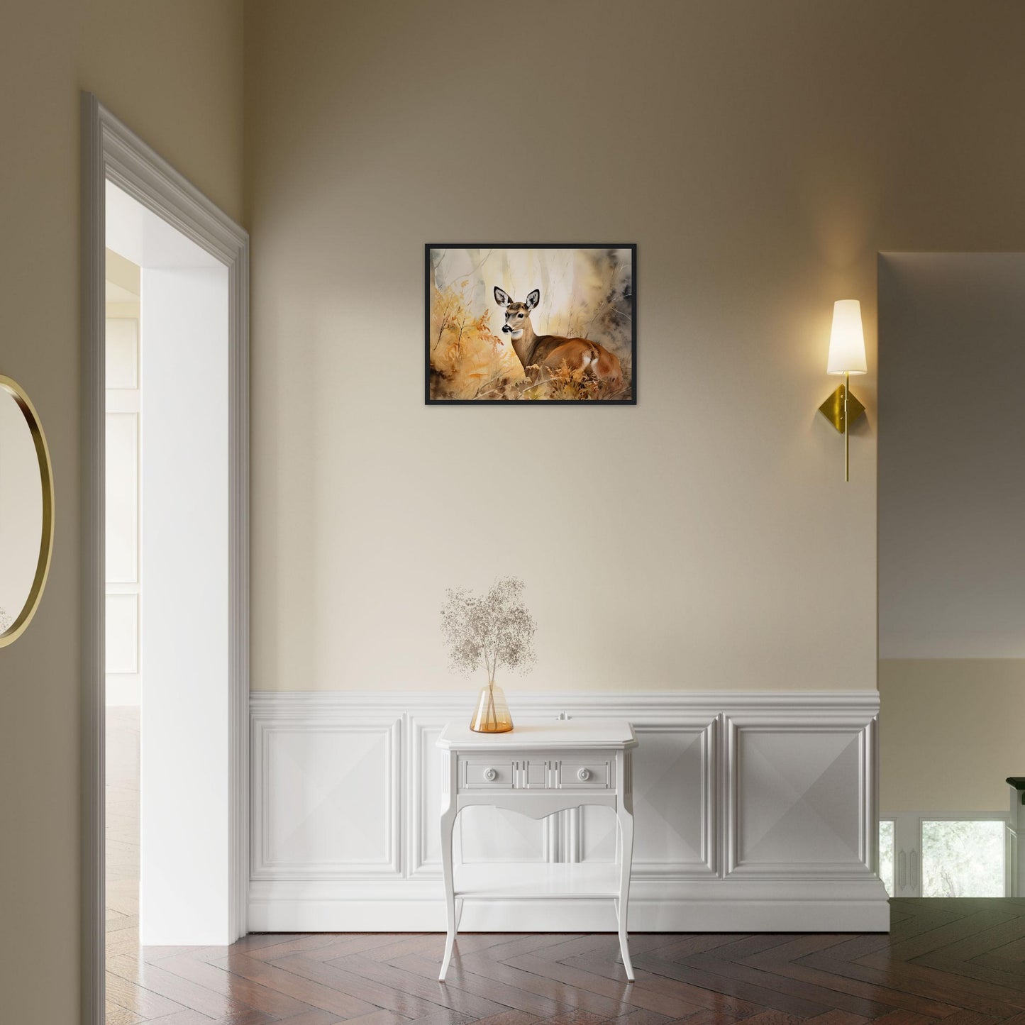 Flüstern des Waldes, Poster mit Holzrahmen - Stiersbeste