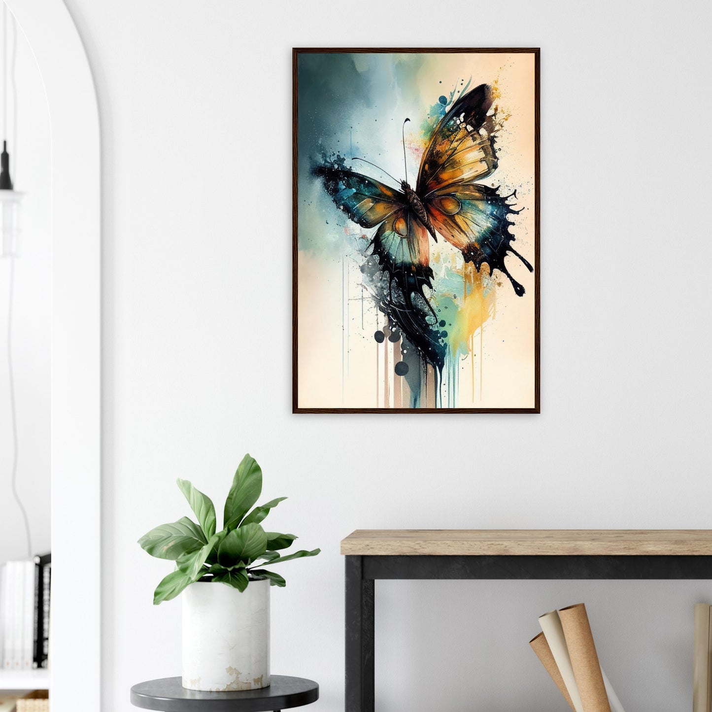 Magical Butterfly, Poster mit Holzrahmen - Stiersbeste