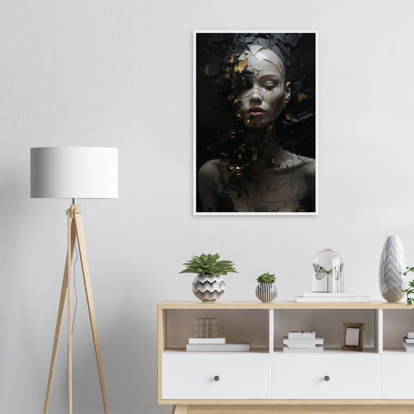 Fragmentiert, Poster mit Holzrahmen - Stiers Beste