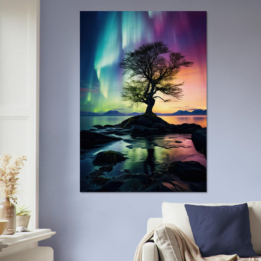 Polarlicht Baum, Holzdruck - Stiers Beste