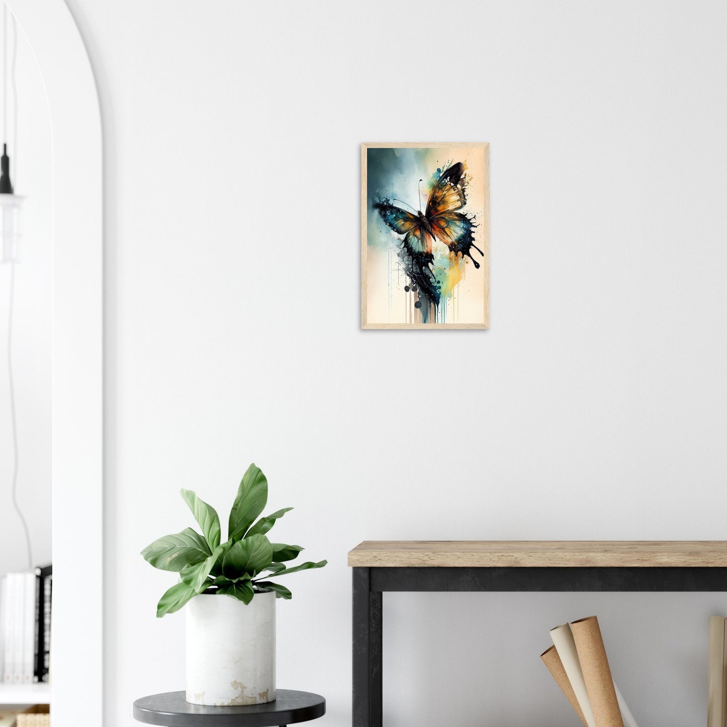 Magical Butterfly, Poster mit Holzrahmen - Stiersbeste