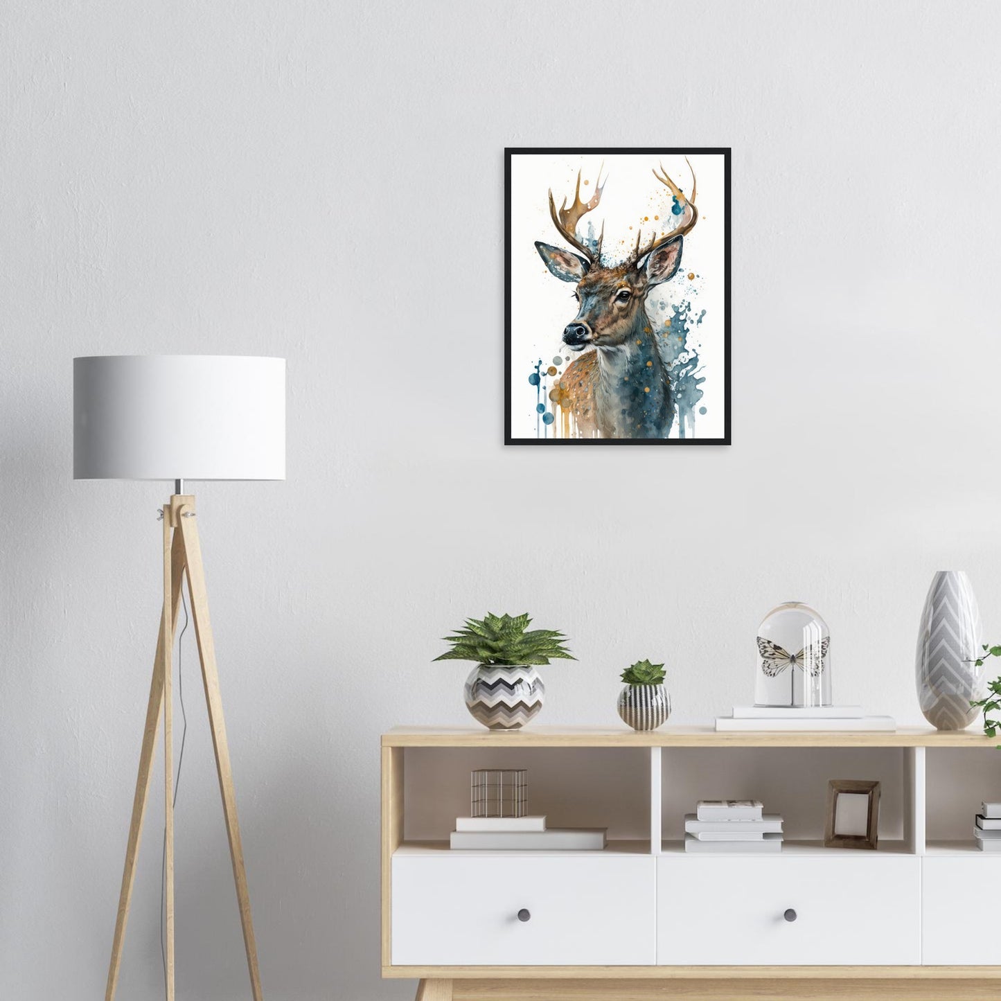 Lebendige Wildvisionen, Poster mit Holzrahmen - Stiersbeste