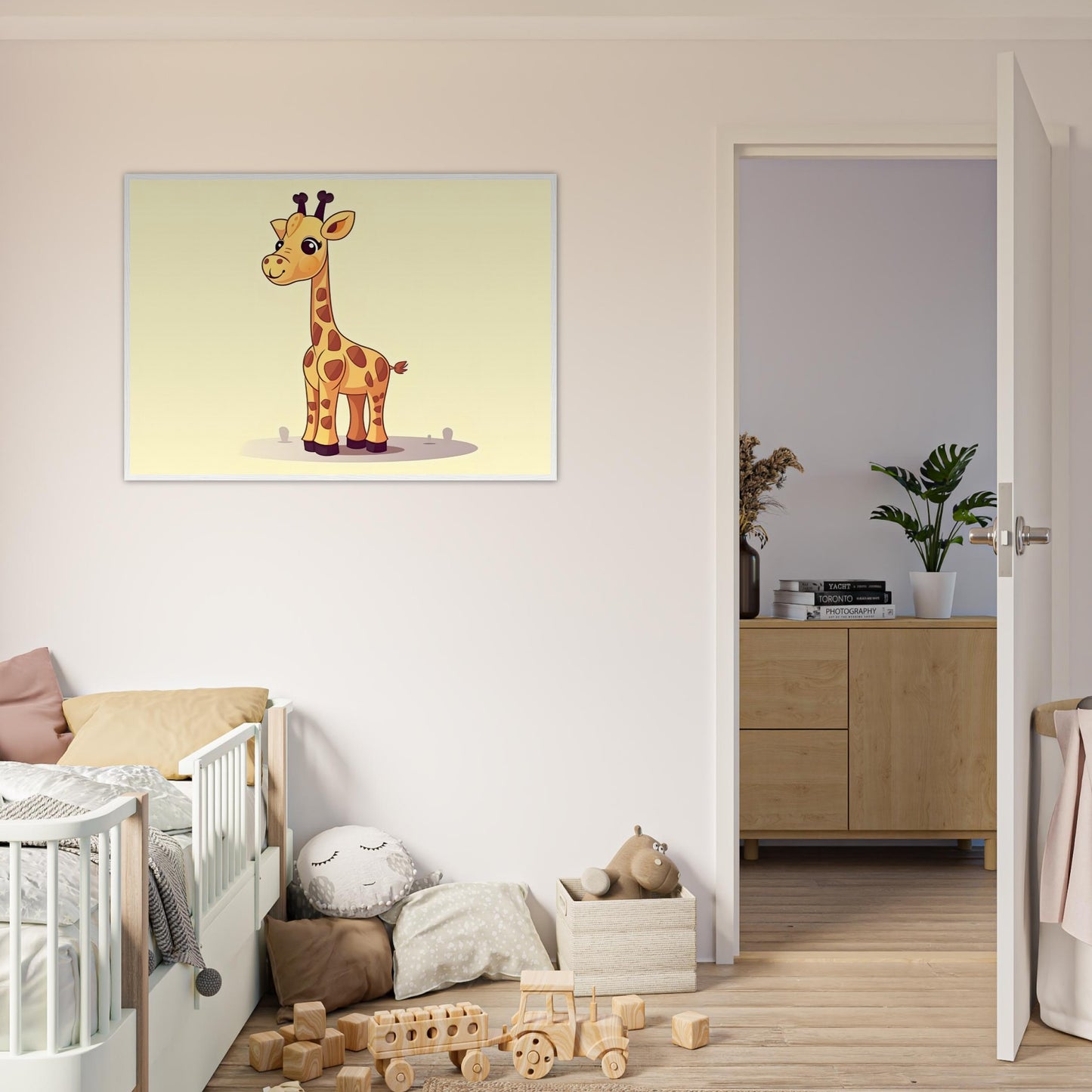Die Giraffe, Poster mit Holzrahmen - Stiersbeste