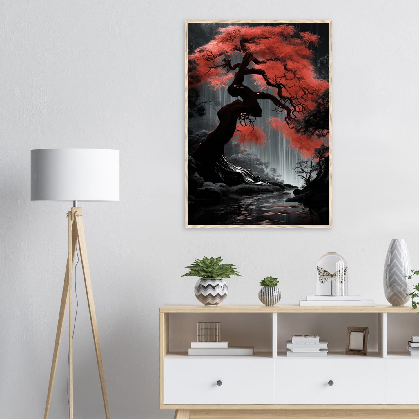 Kirschblütenfeuer, Poster mit Holzrahmen - Stiersbeste