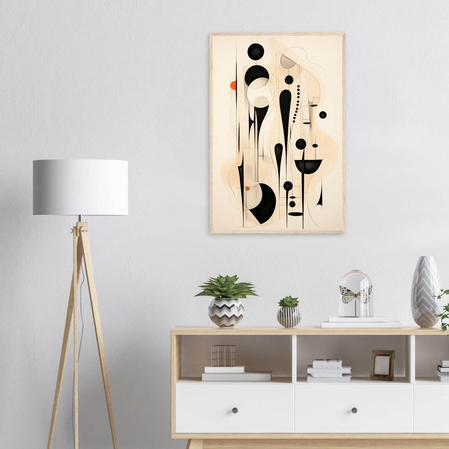 Form in Schwarz, Poster mit Holzrahmen - Stiers Beste