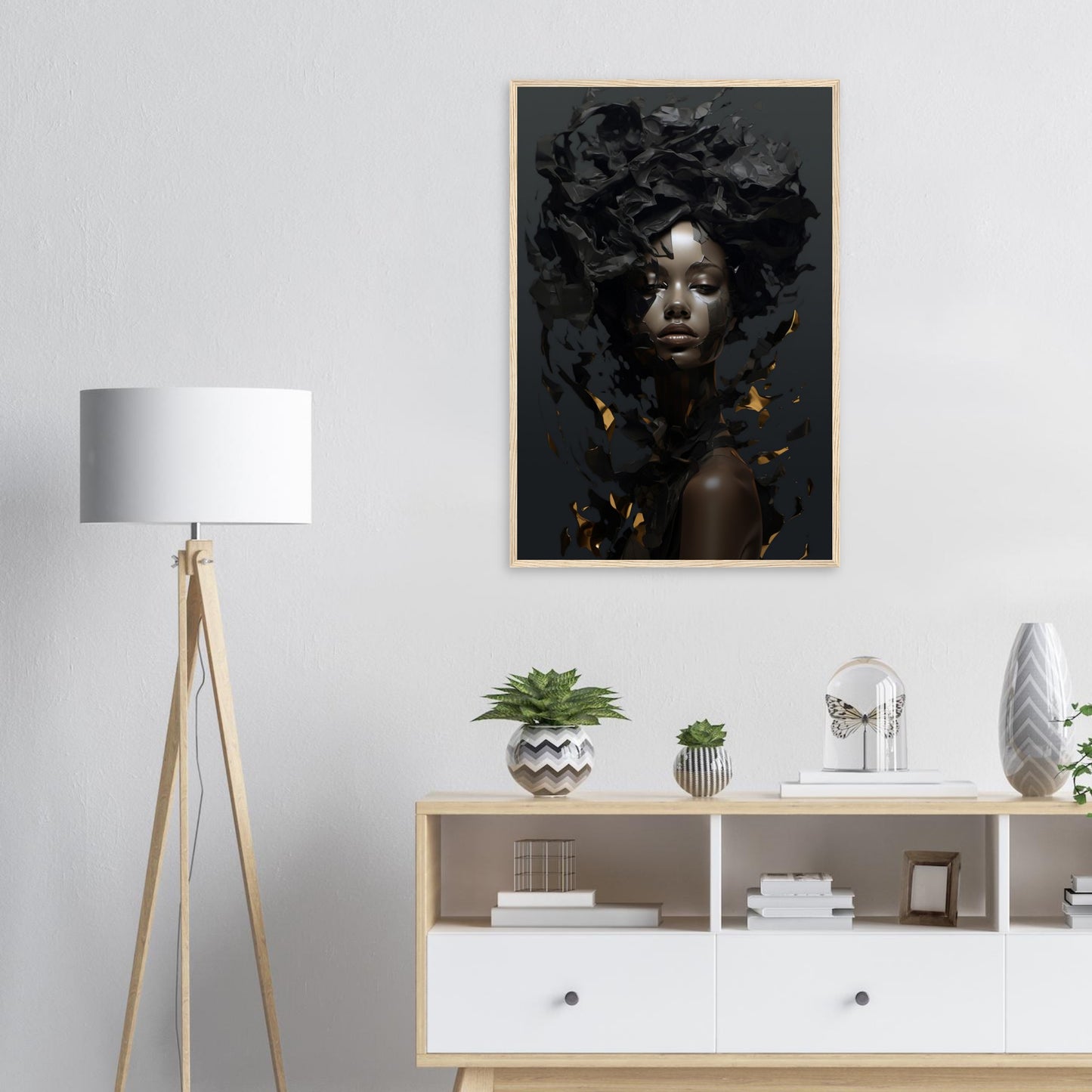 Dark Fragments, Poster mit Holzrahmen - Stiers Beste