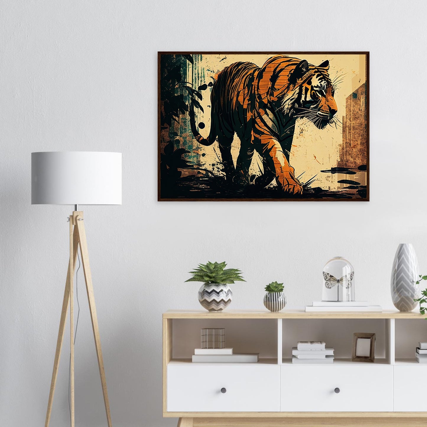 Imposante Streifen, Poster mit Holzrahmen - Stiersbeste