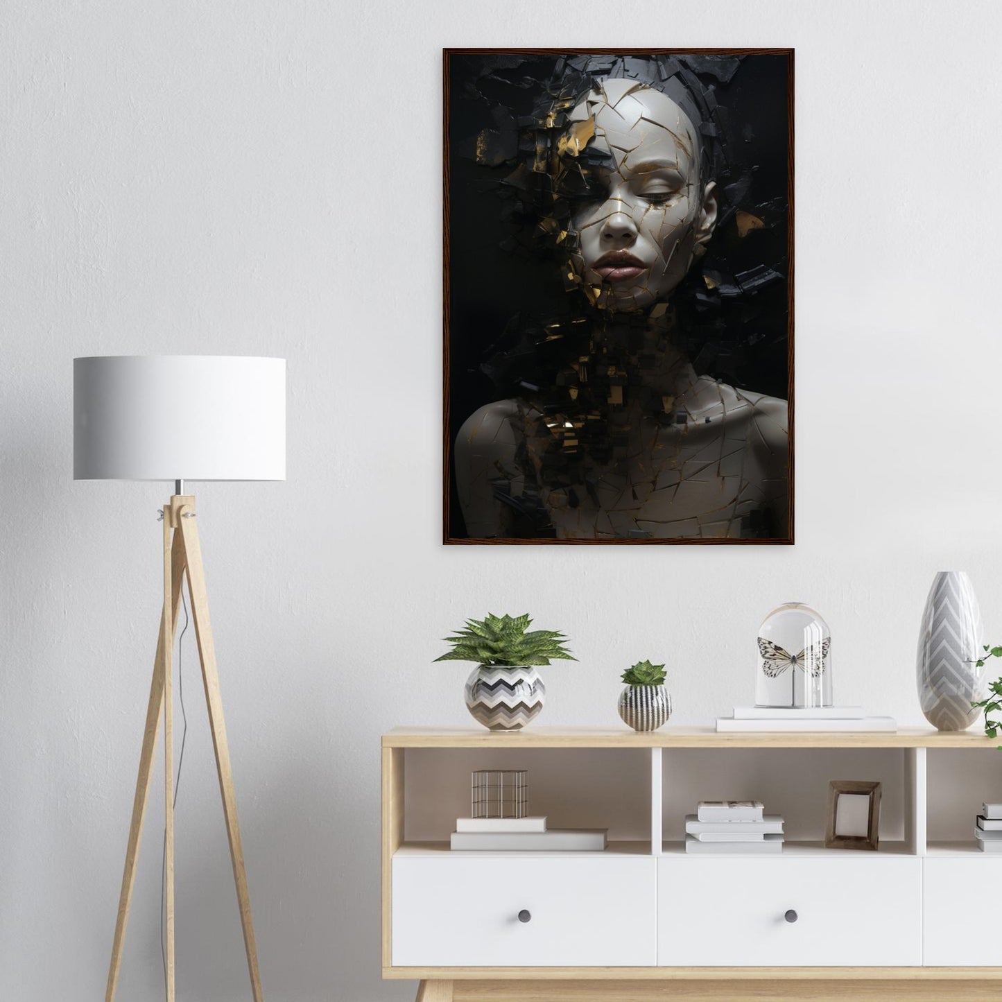 Fragmentiert, Poster mit Holzrahmen - Stiers Beste