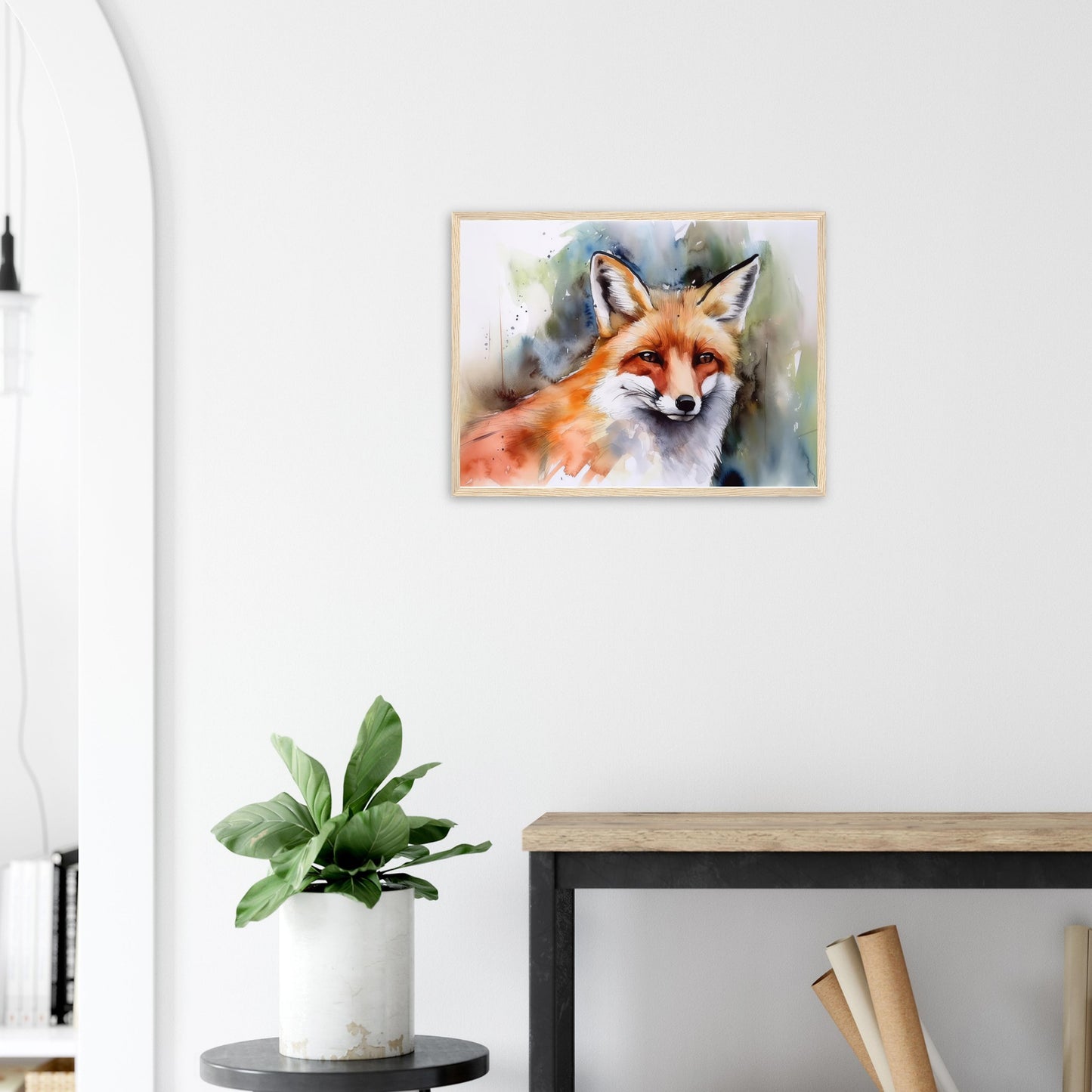 Magie des Fuchsgeistes, Poster mit Holzrahmen - Stiersbeste